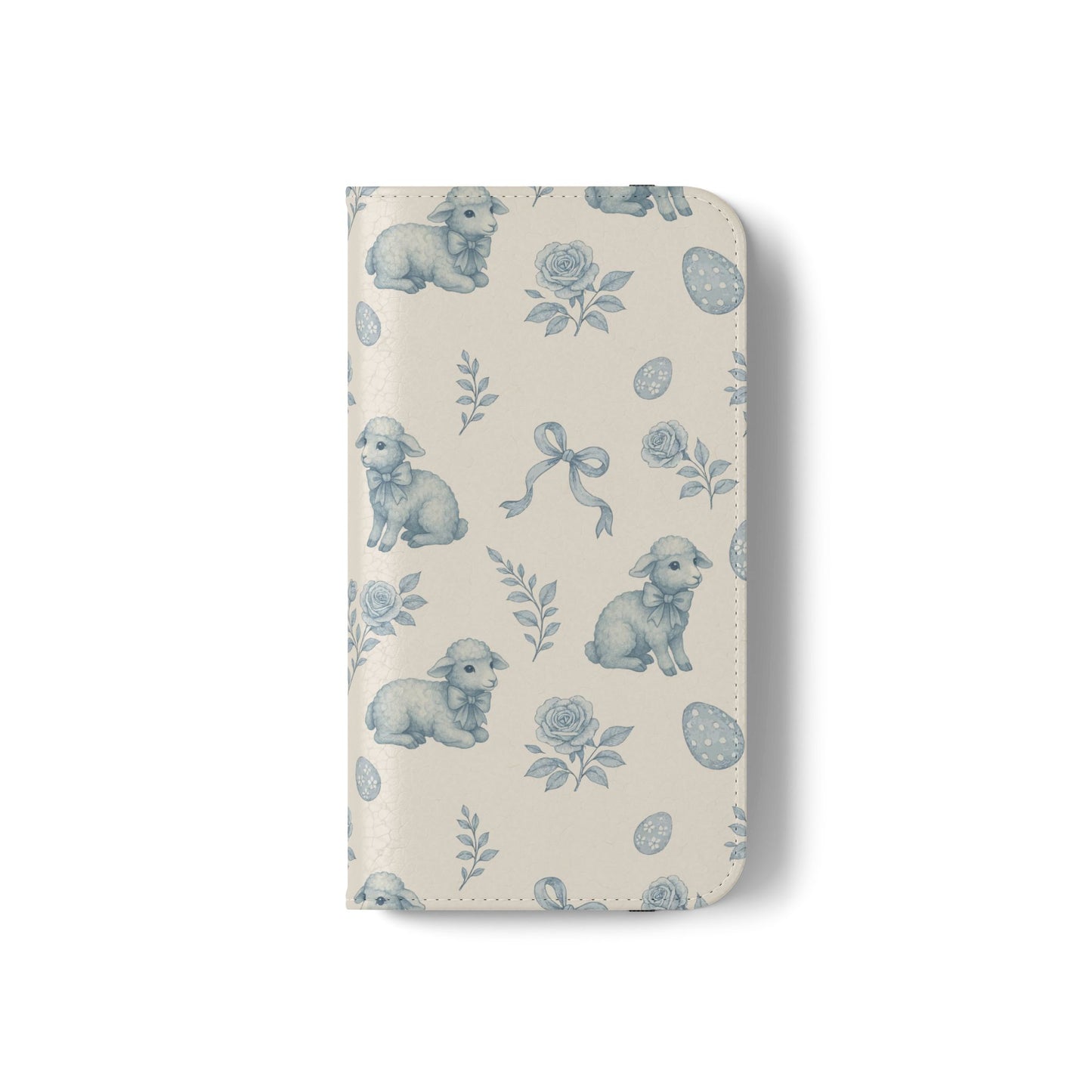 Flip Case — Pastel Blue Easter Lamb Pattern Phone Wallet