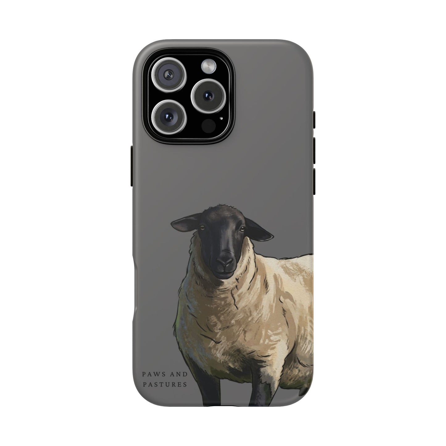 Grey Suffolk Sheep Phone Case — Paws and Pastures Rustic Farm Animal iPhone Cover