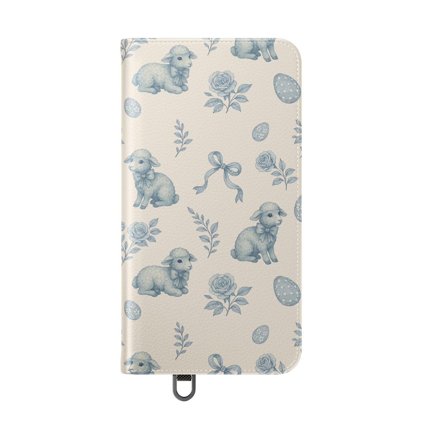 Flip Case — Pastel Blue Easter Lamb Pattern Phone Wallet