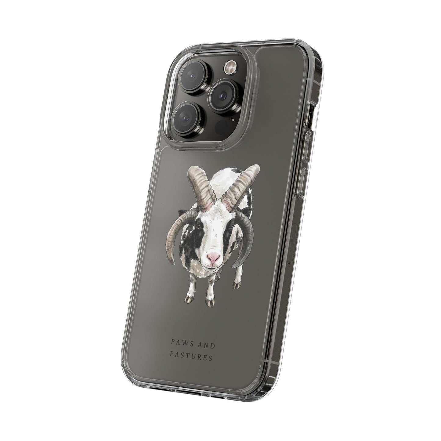 Jacob Sheep Clear Phone Case — Cute Goat Illustration Clear Case for Sheep Lovers