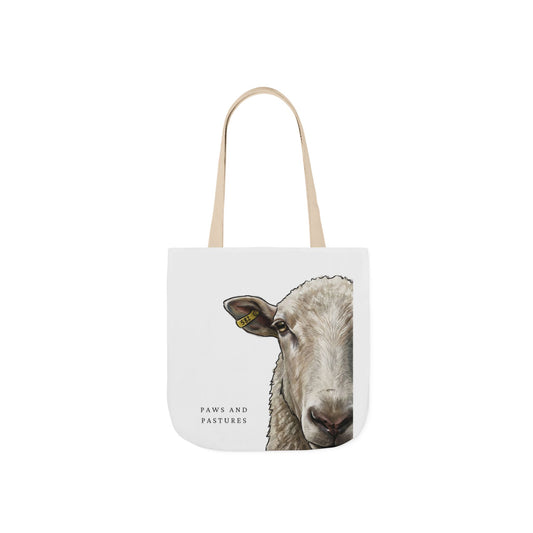 Sheep Portrait Canvas Tote — "Paws and Pastures" Farm Animal Market Bag