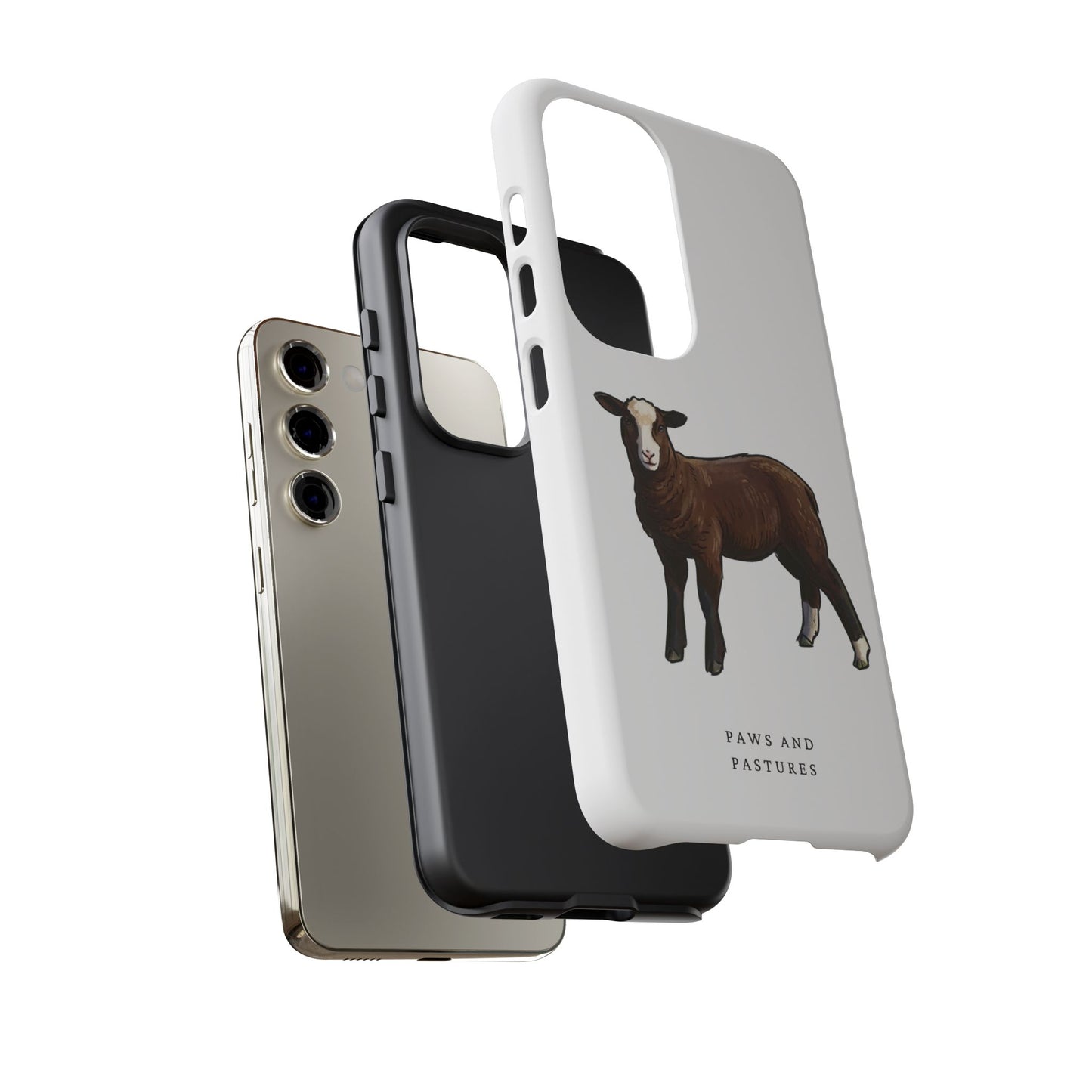 Zwartble Phone Case — Brown Sheep Illustration "Paws and Pastures"