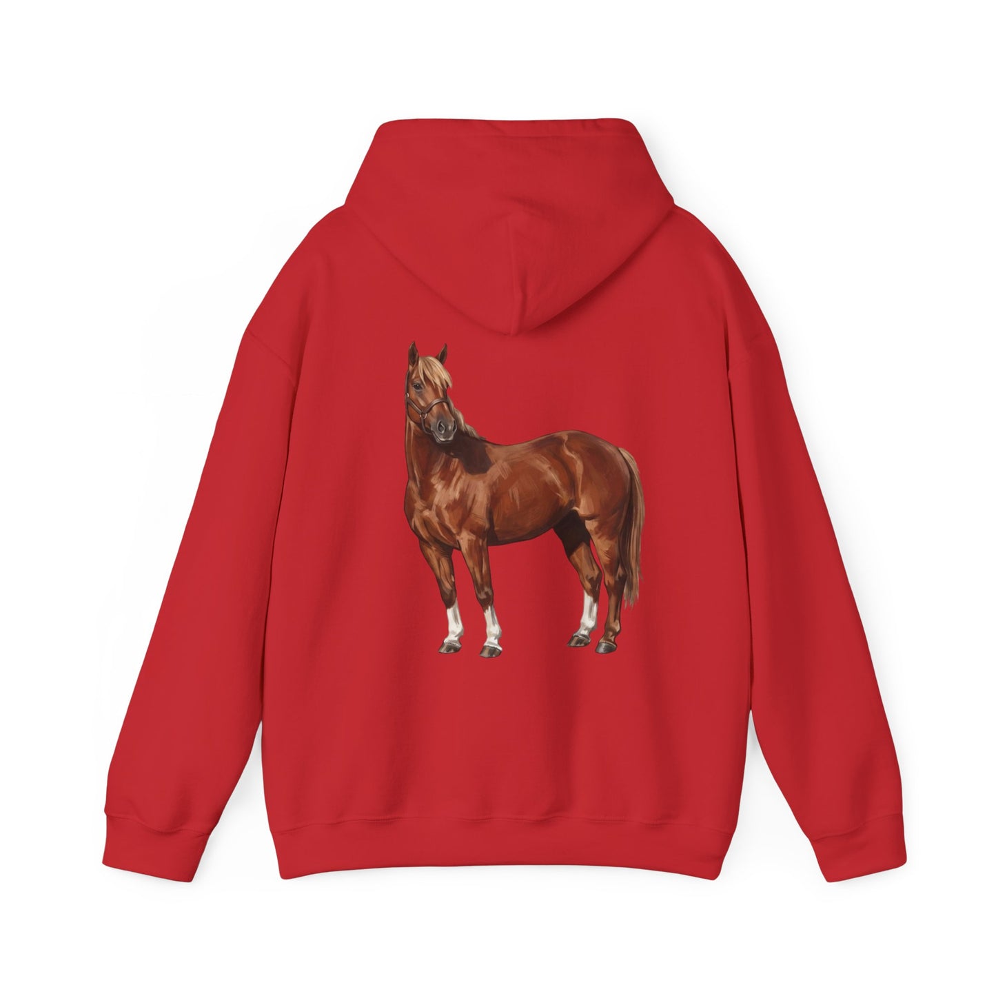 Horse Graphic Hoodie – Realistic Chestnut Stallion Back Print