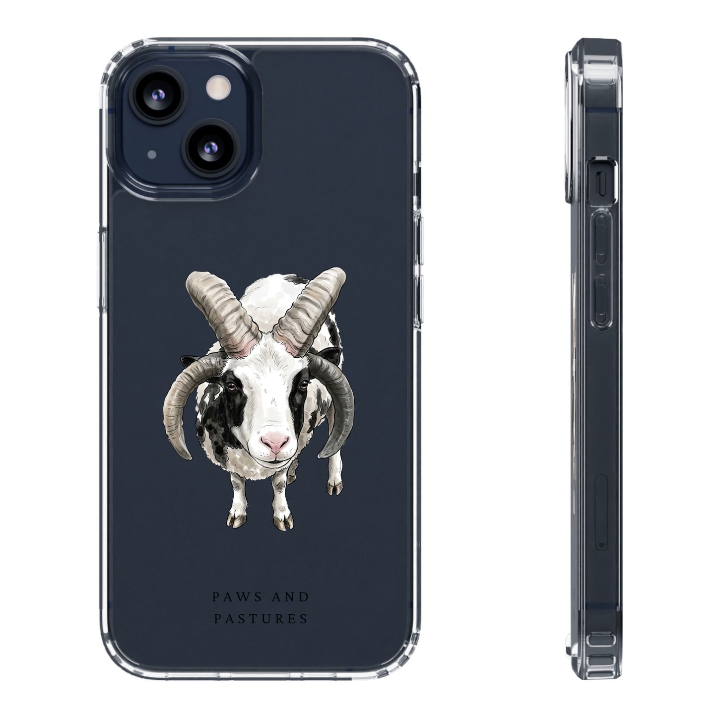 Jacob Sheep Clear Phone Case — Cute Goat Illustration Clear Case for Sheep Lovers