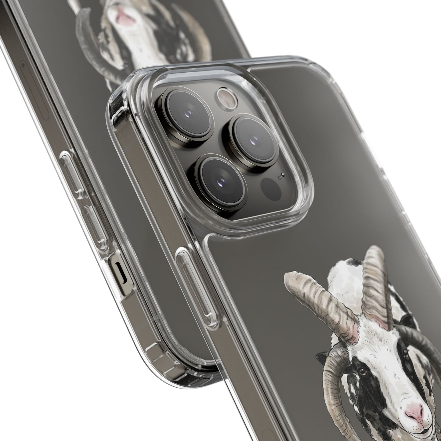 Jacob Sheep Clear Phone Case — Cute Goat Illustration Clear Case for Sheep Lovers