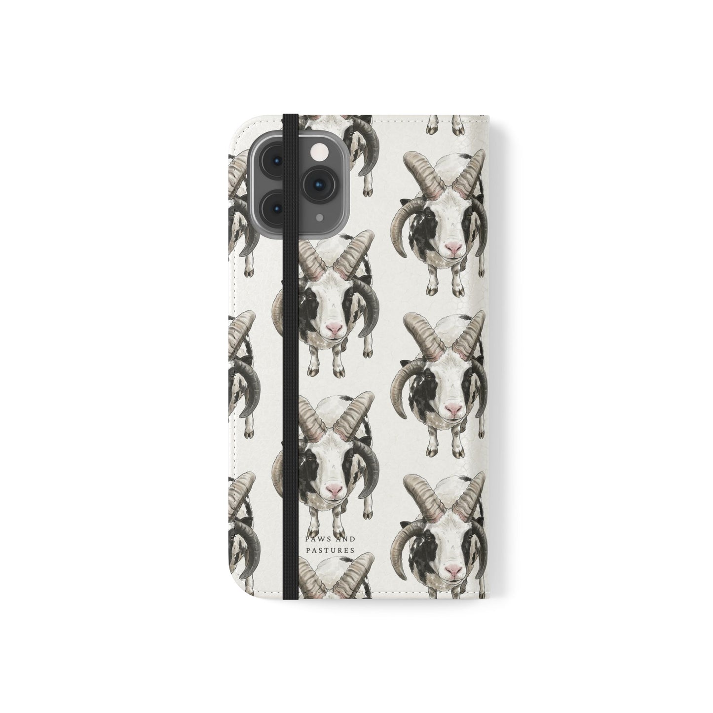 Jacob Sheep Pattern Flip Phone Case — Cute Farm Animal Wallet Cover