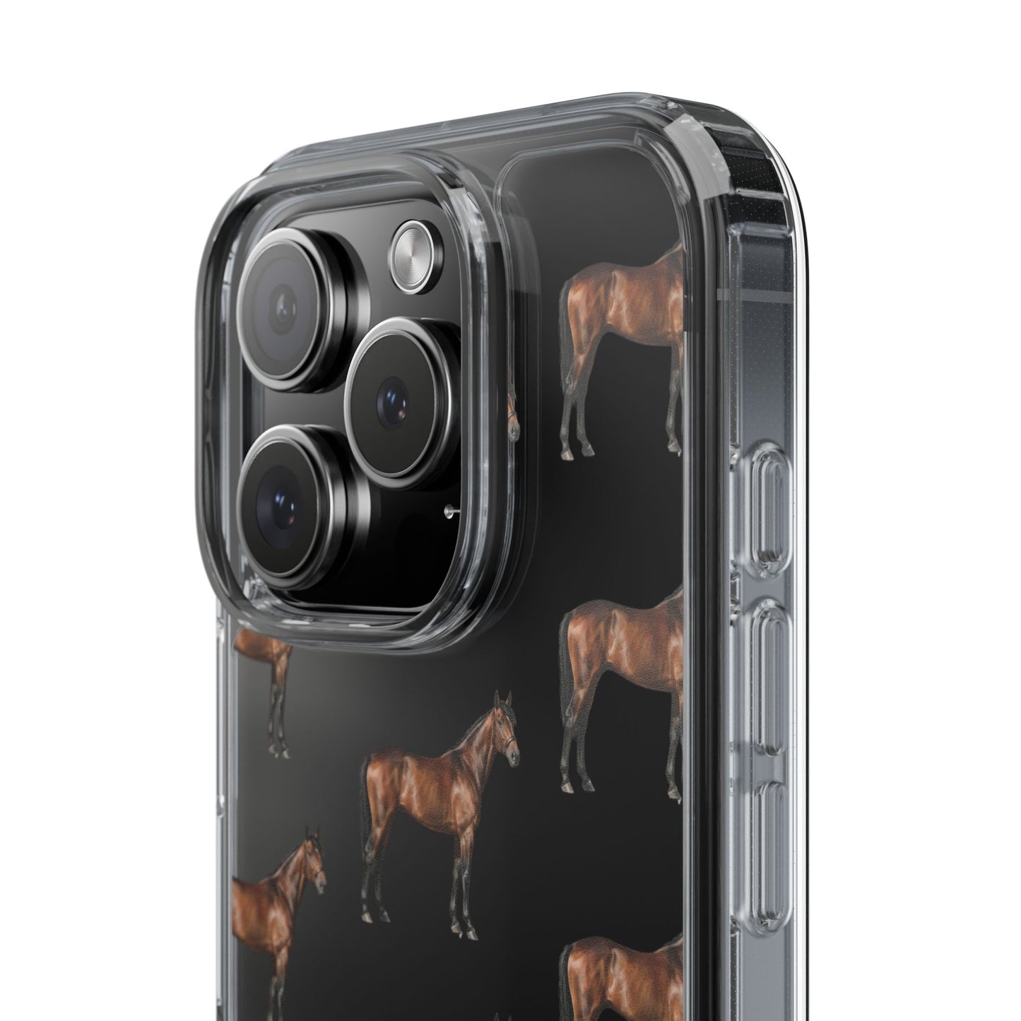 Horse Pattern Clear iPhone Case