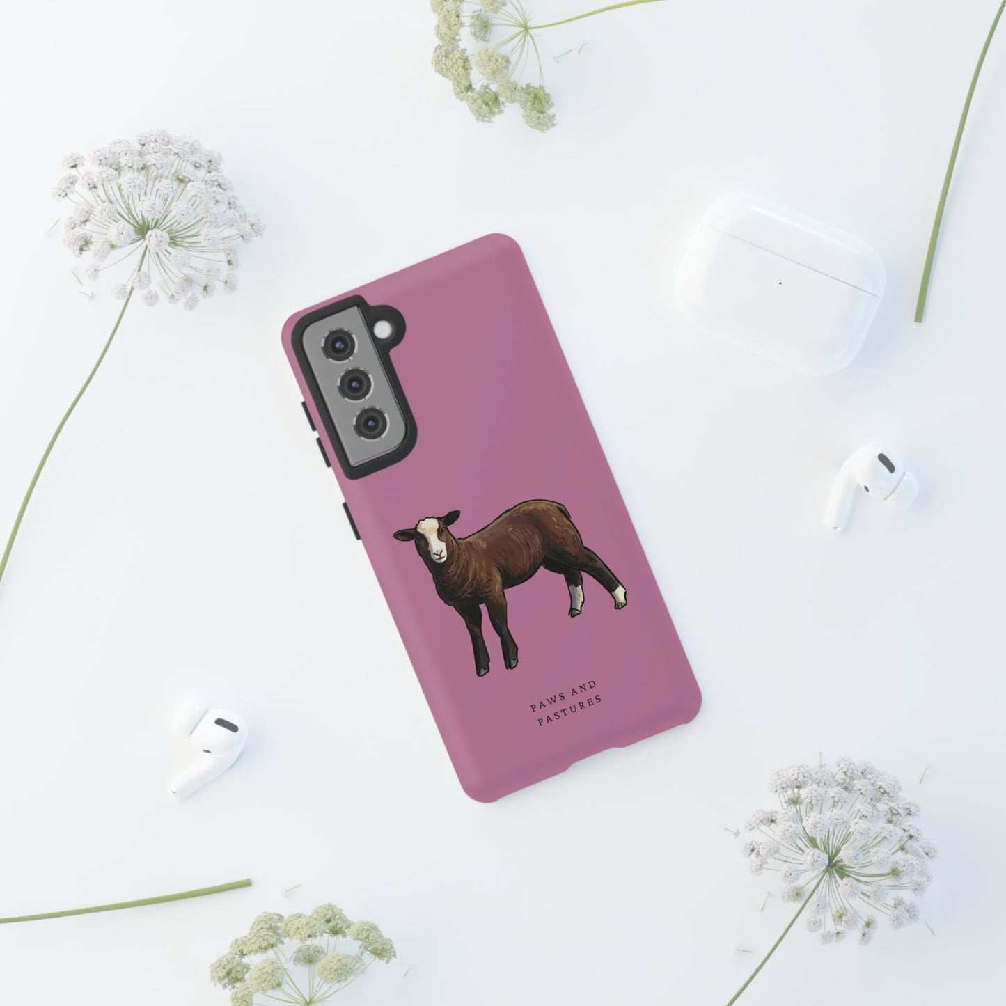 Zwartble Phone Case — Brown Sheep Illustration "Paws and Pastures"