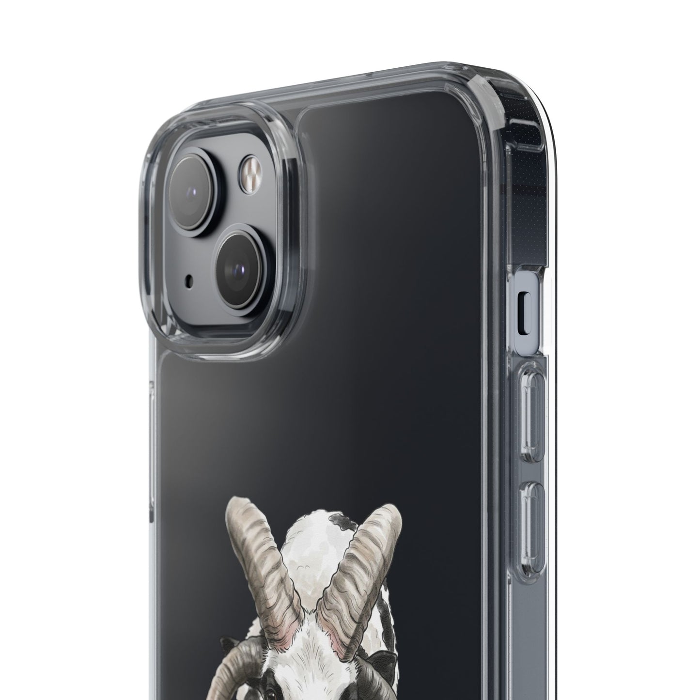 Jacob Sheep Clear Phone Case — Cute Goat Illustration Clear Case for Sheep Lovers