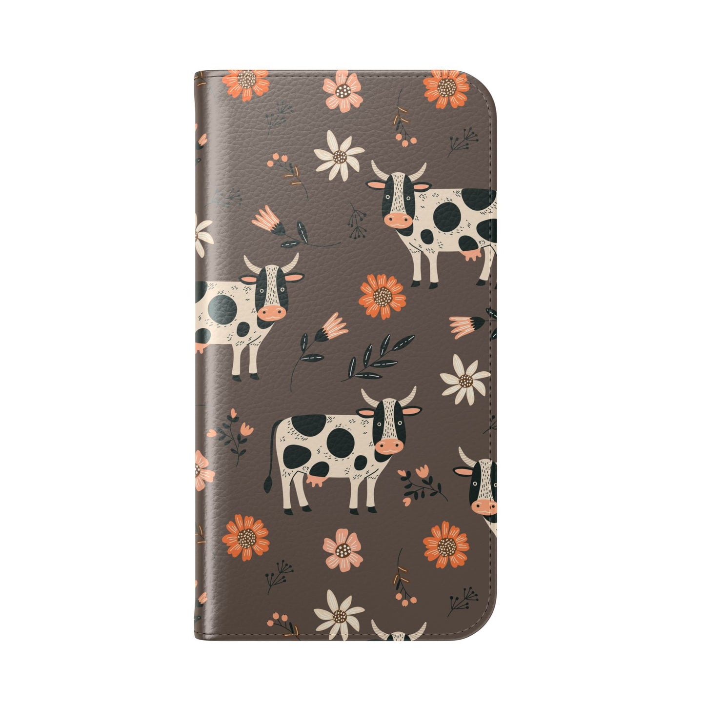 Cow Floral Flip Phone Case – Folklore Farm Pattern Wallet Case