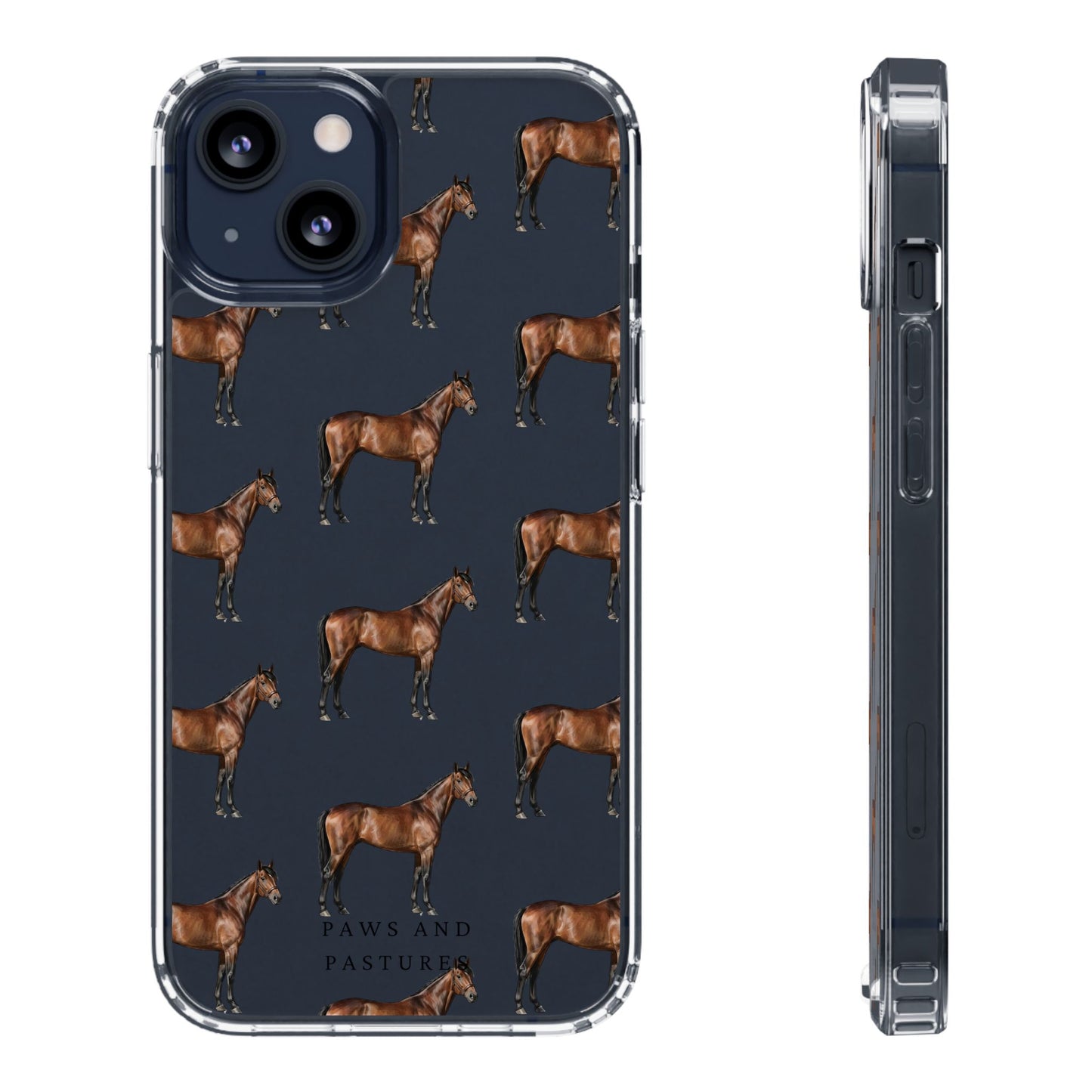Horse Pattern Clear iPhone Case