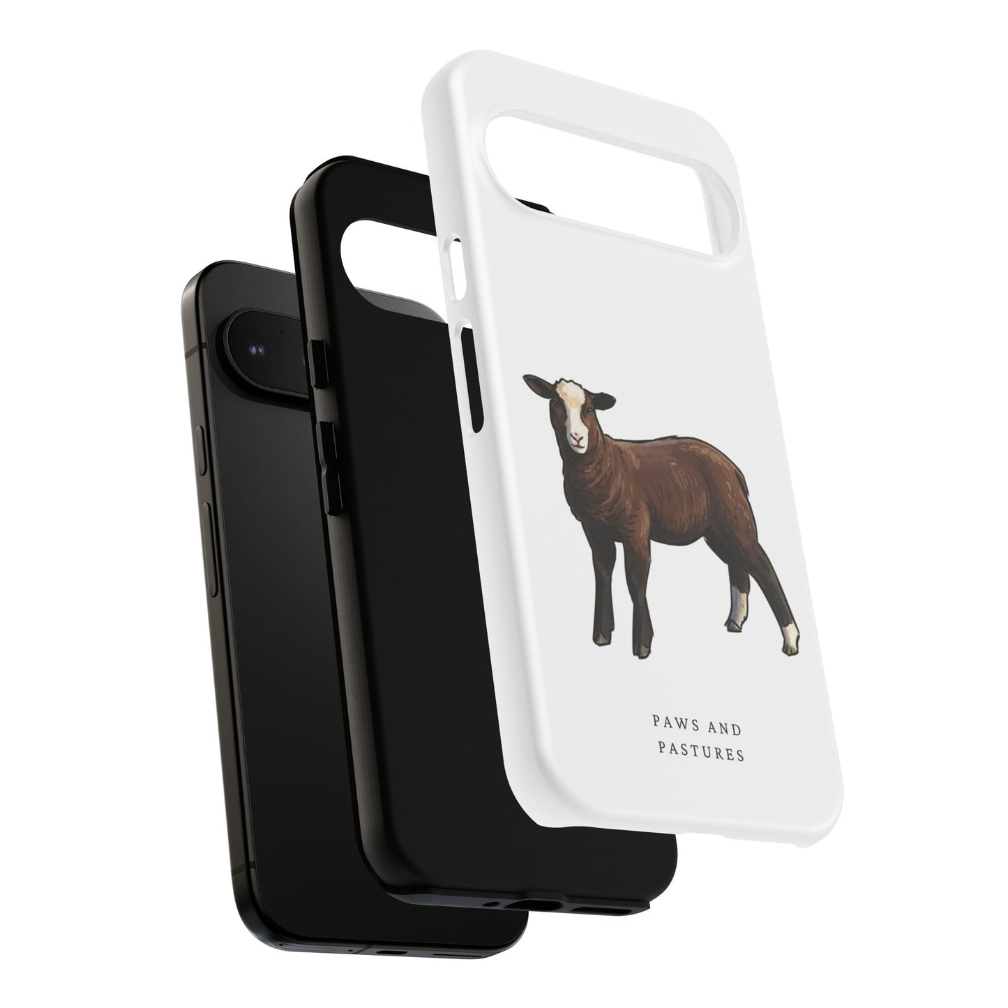 Zwartble Phone Case — Brown Sheep Illustration "Paws and Pastures"