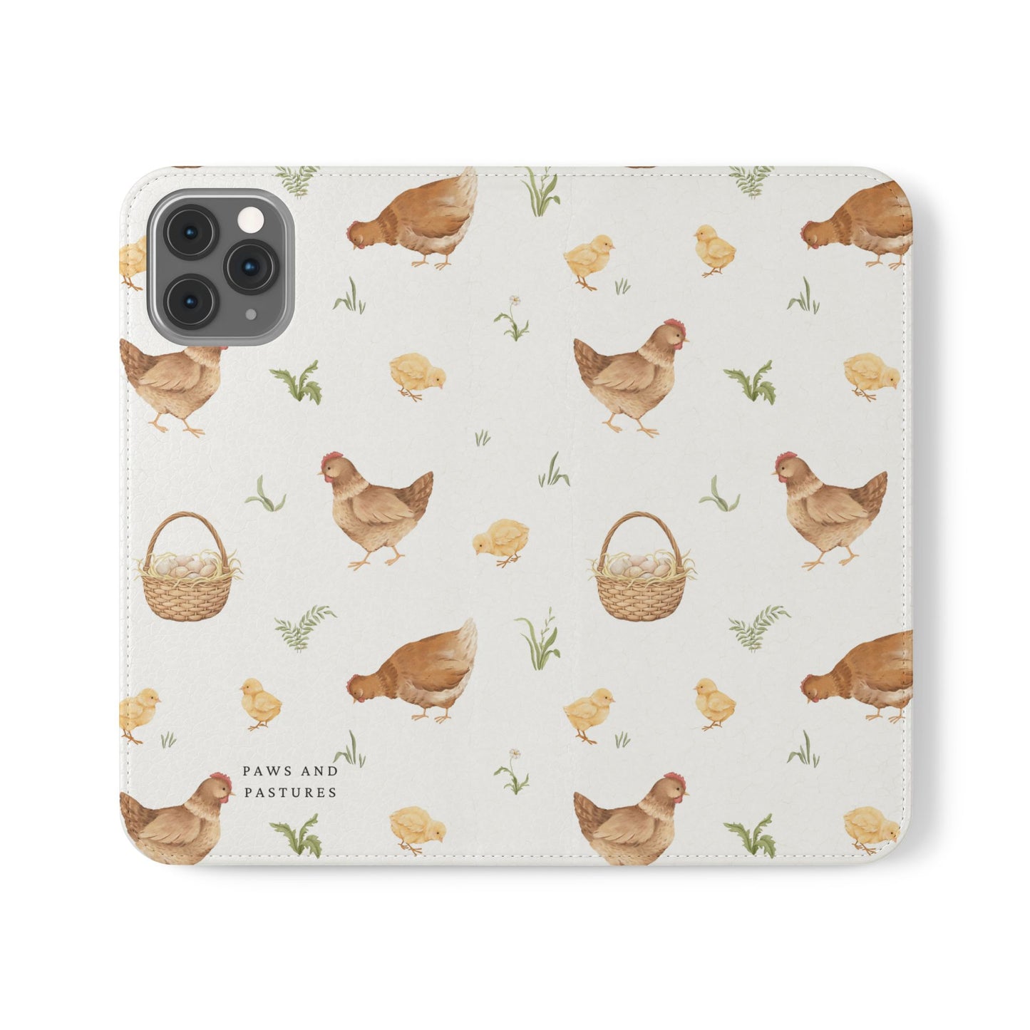 Flip Case – Watercolor Chickens & Baskets Phone Wallet Case