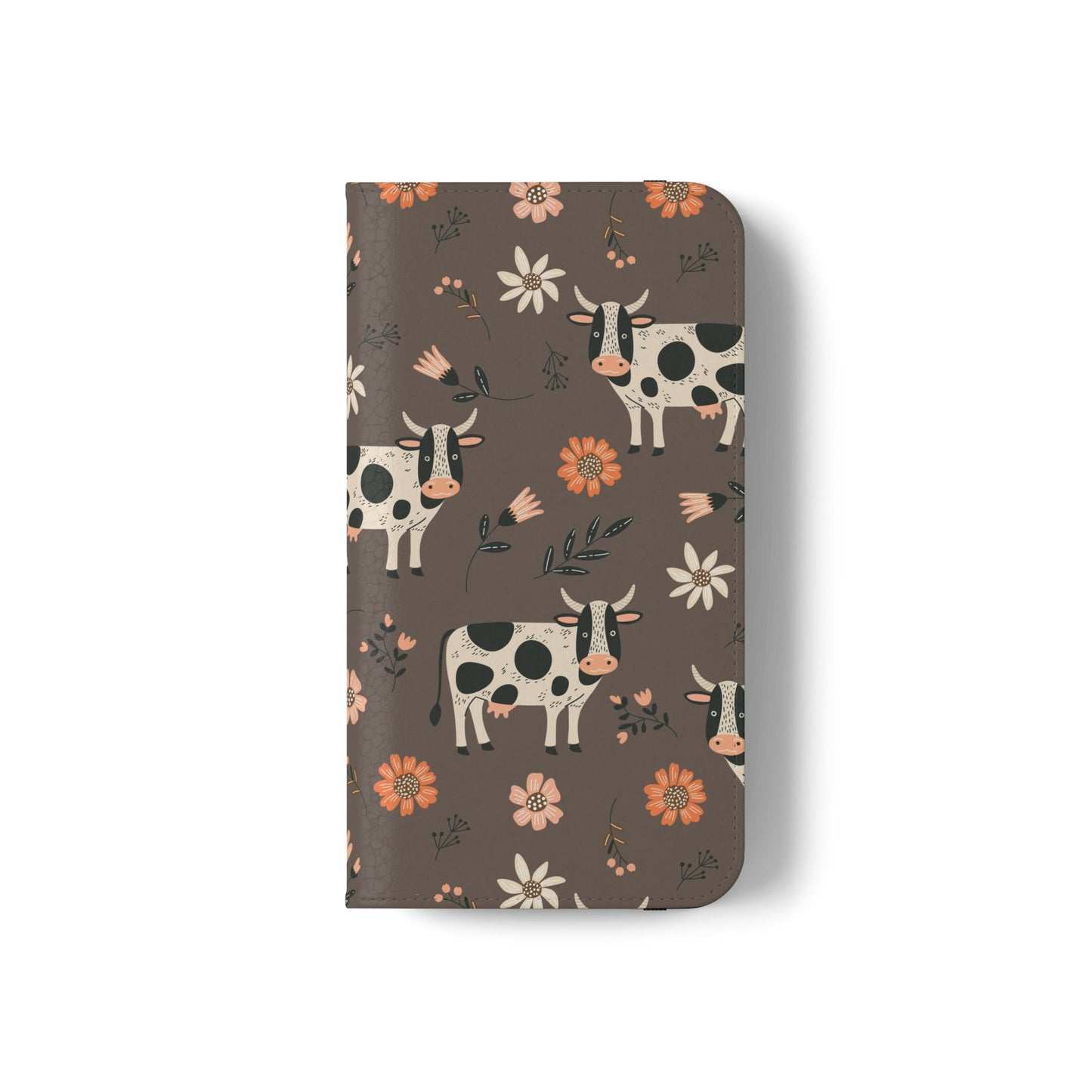 Cow Floral Flip Phone Case – Folklore Farm Pattern Wallet Case