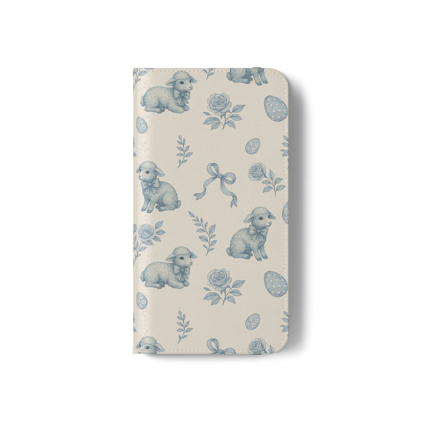 Flip Case — Pastel Blue Easter Lamb Pattern Phone Wallet