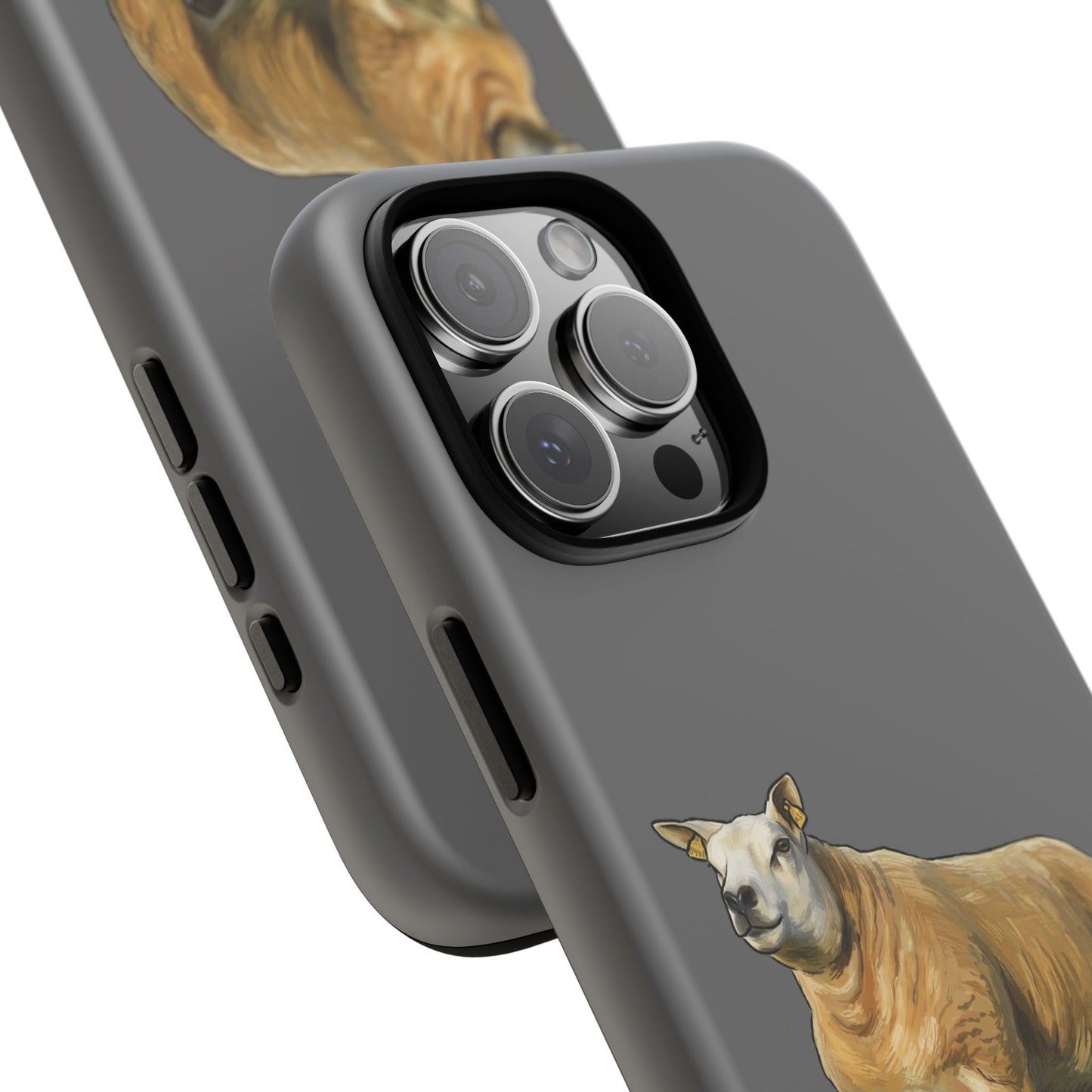 Grey Texel Sheep Illustration Phone Case — "Paws and Pastures" Protective iPhone Cover