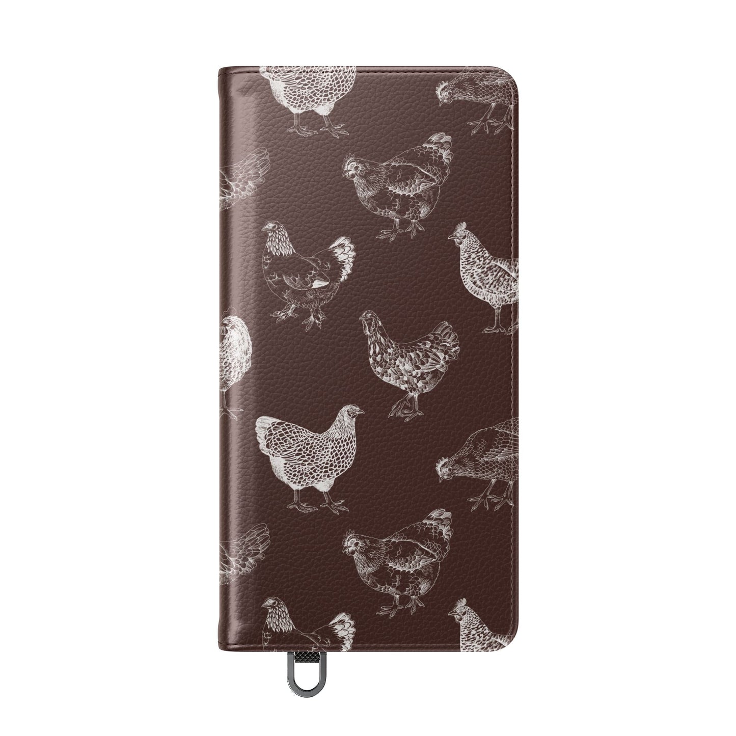 Chicken Pattern Flip Phone Case – Rustic Farmhouse Wallet Cover