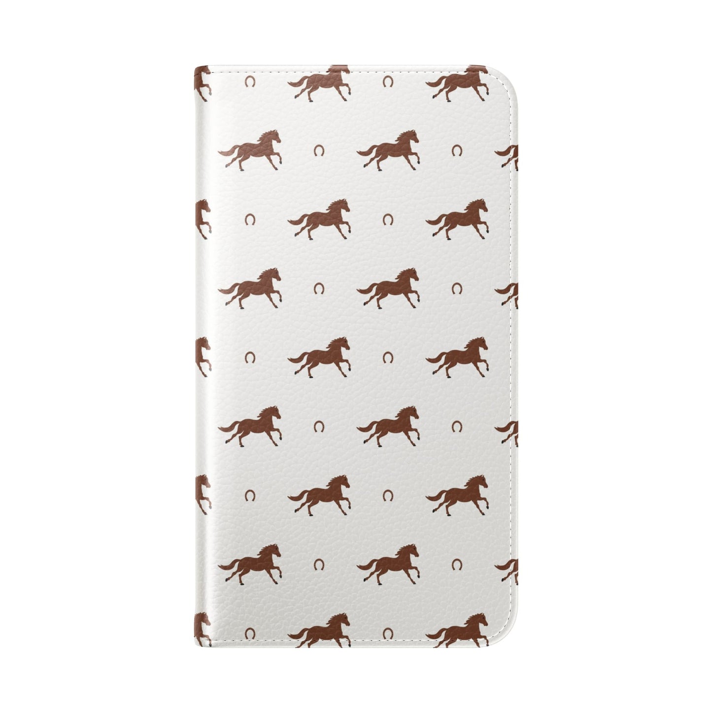 Horse Pattern Flip Case — Leather Wallet Phone Cover with Galloping Horses