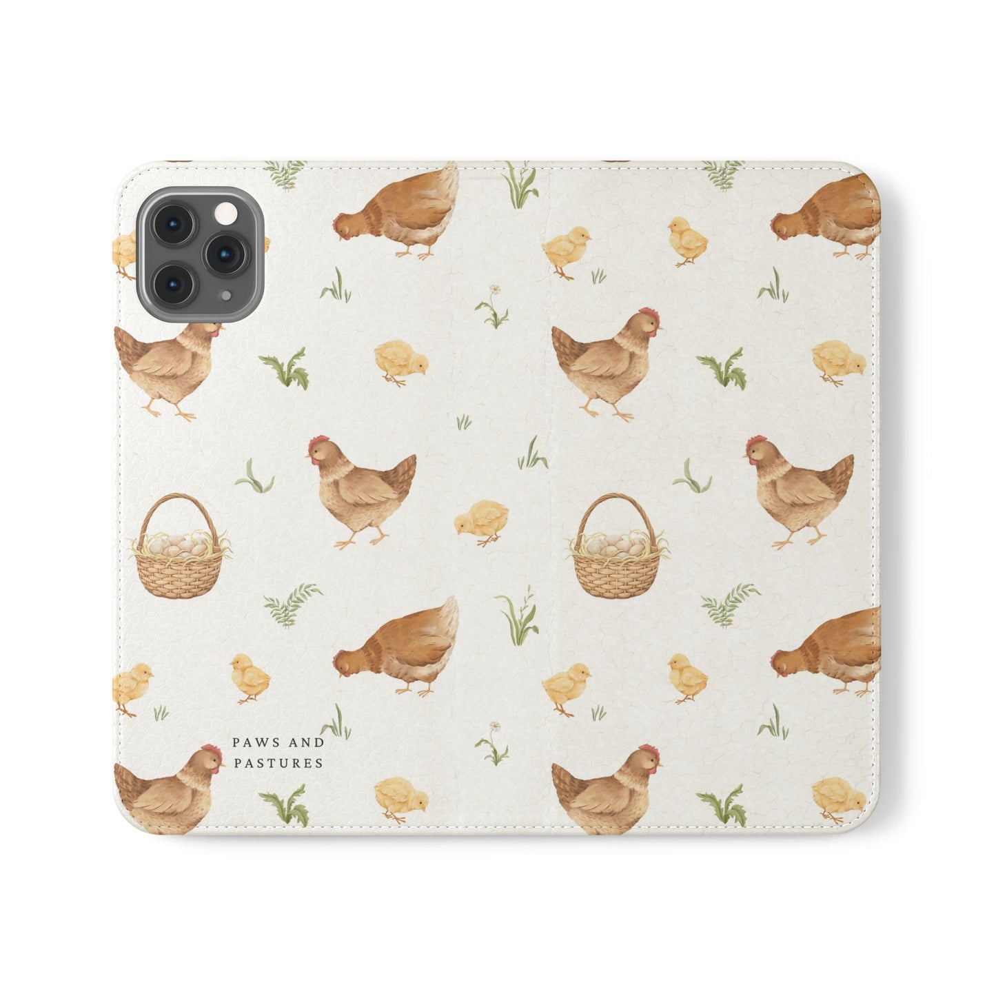 Flip Case – Watercolor Chickens & Baskets Phone Wallet Case