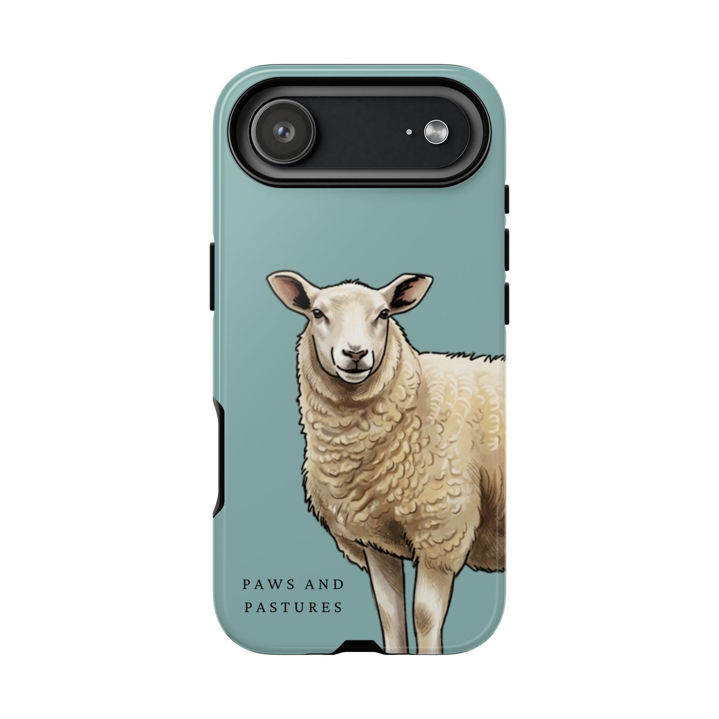 Teal Sheep Illustration Tough Phone Case
