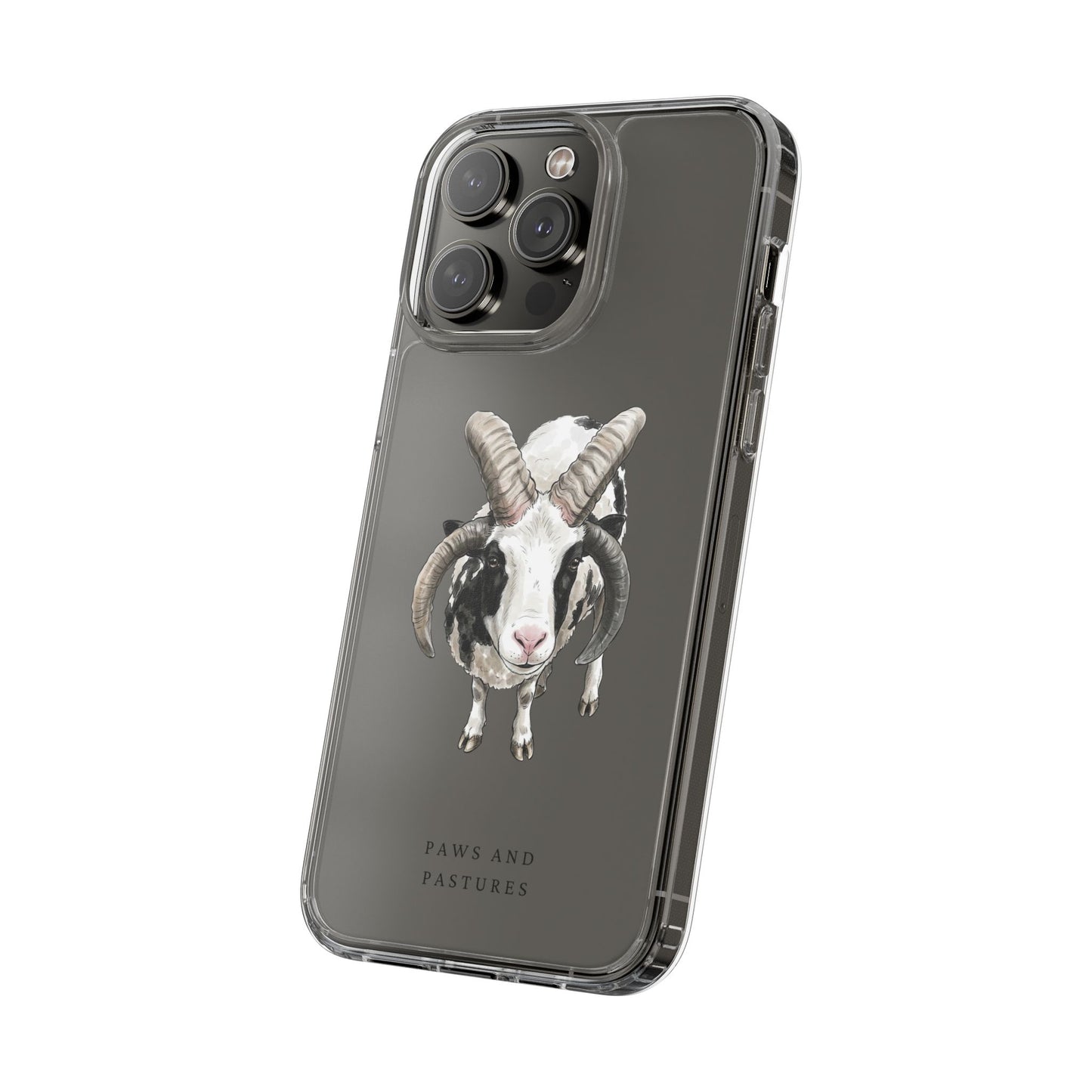 Jacob Sheep Clear Phone Case — Cute Goat Illustration Clear Case for Sheep Lovers