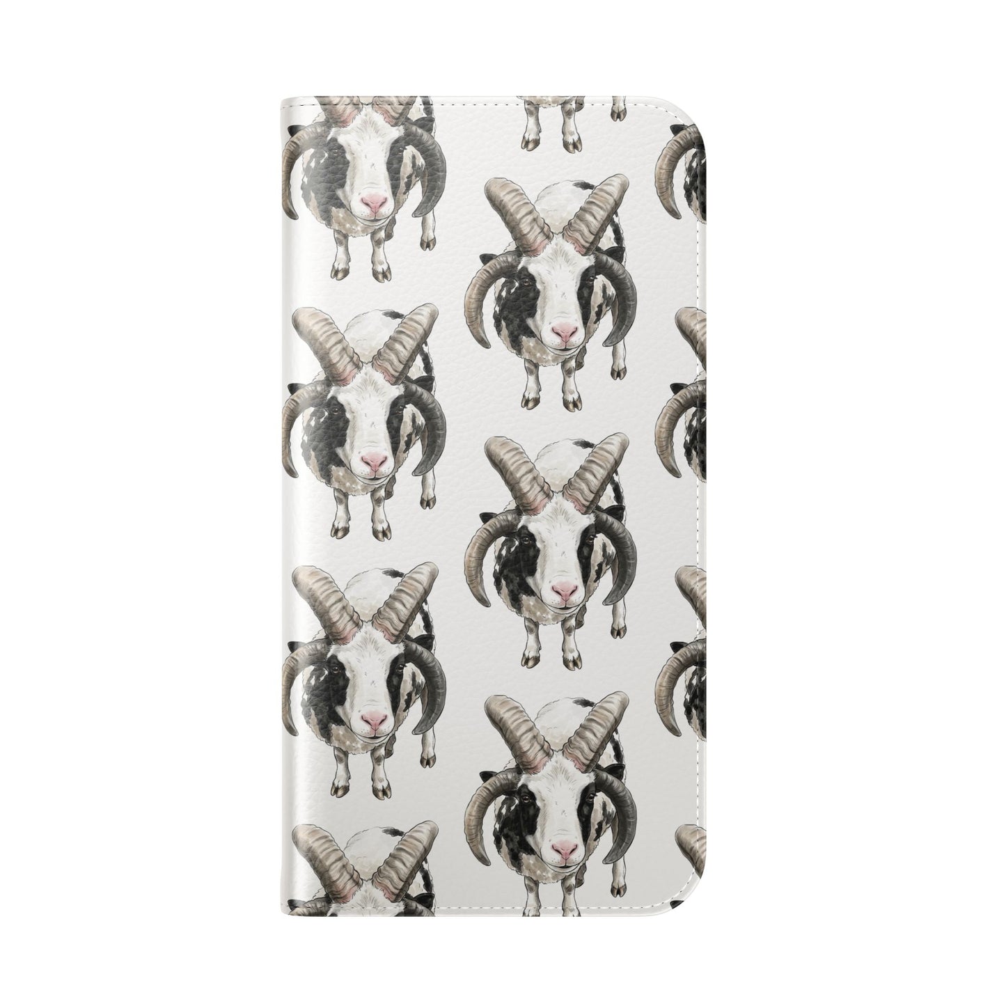 Jacob Sheep Pattern Flip Phone Case — Cute Farm Animal Wallet Cover