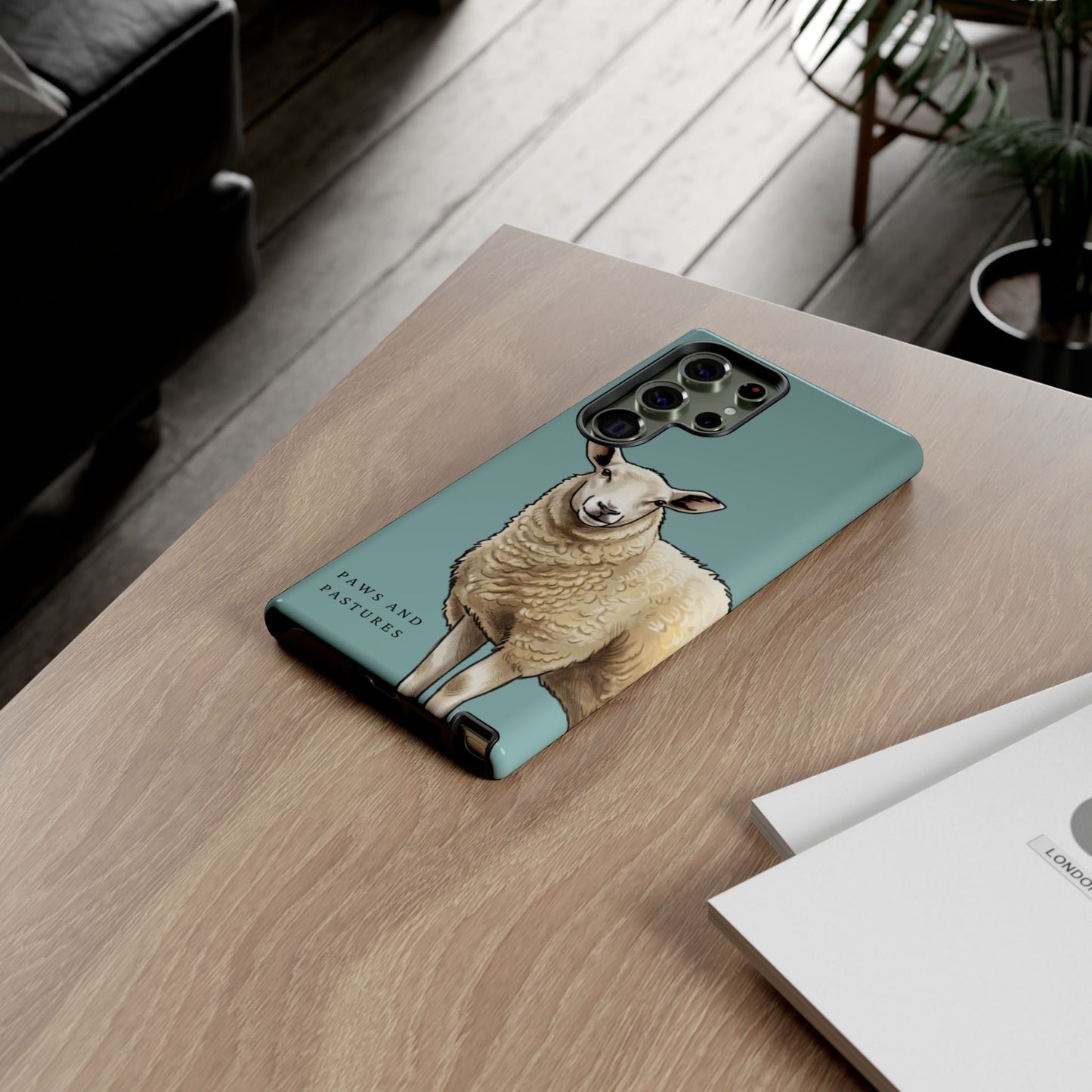 Teal Sheep Illustration Tough Phone Case