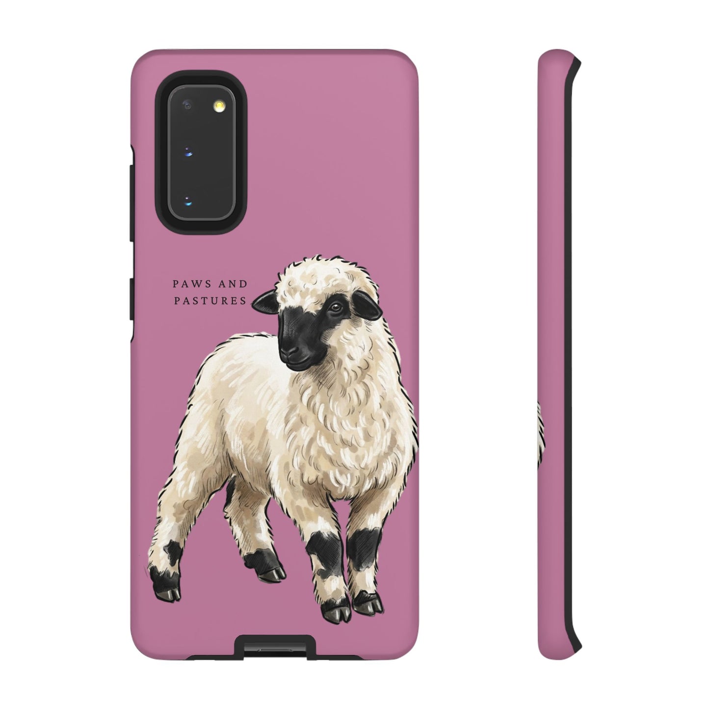 Pink Valais Blacknose Sheep Phone Case – 'Paws and Pastures' Cute Lamb Protective iPhone Cover