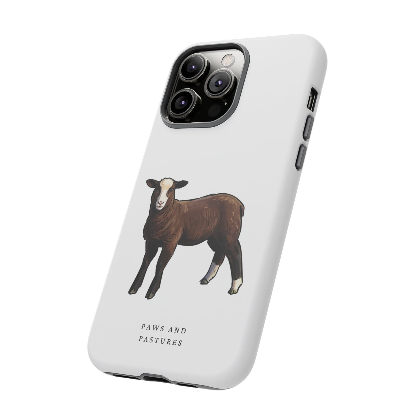 Zwartble Phone Case — Brown Sheep Illustration "Paws and Pastures"