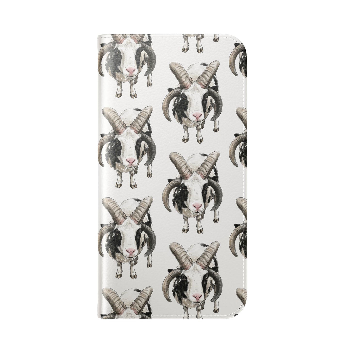 Jacob Sheep Pattern Flip Phone Case — Cute Farm Animal Wallet Cover