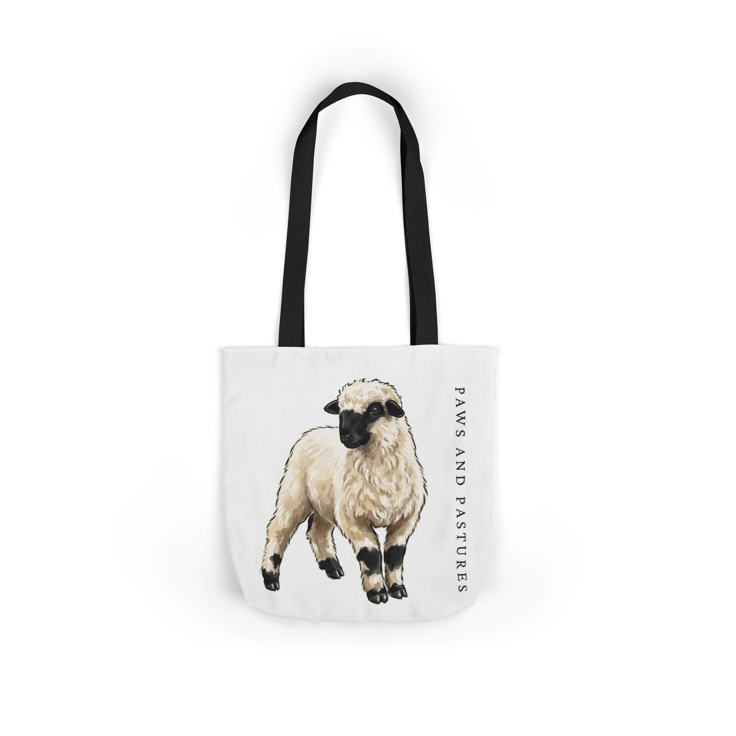 Valais Blacknose Sheep Illustration Canvas Tote Bag