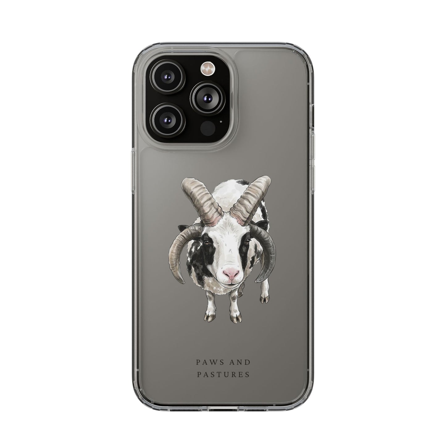 Jacob Sheep Clear Phone Case — Cute Goat Illustration Clear Case for Sheep Lovers