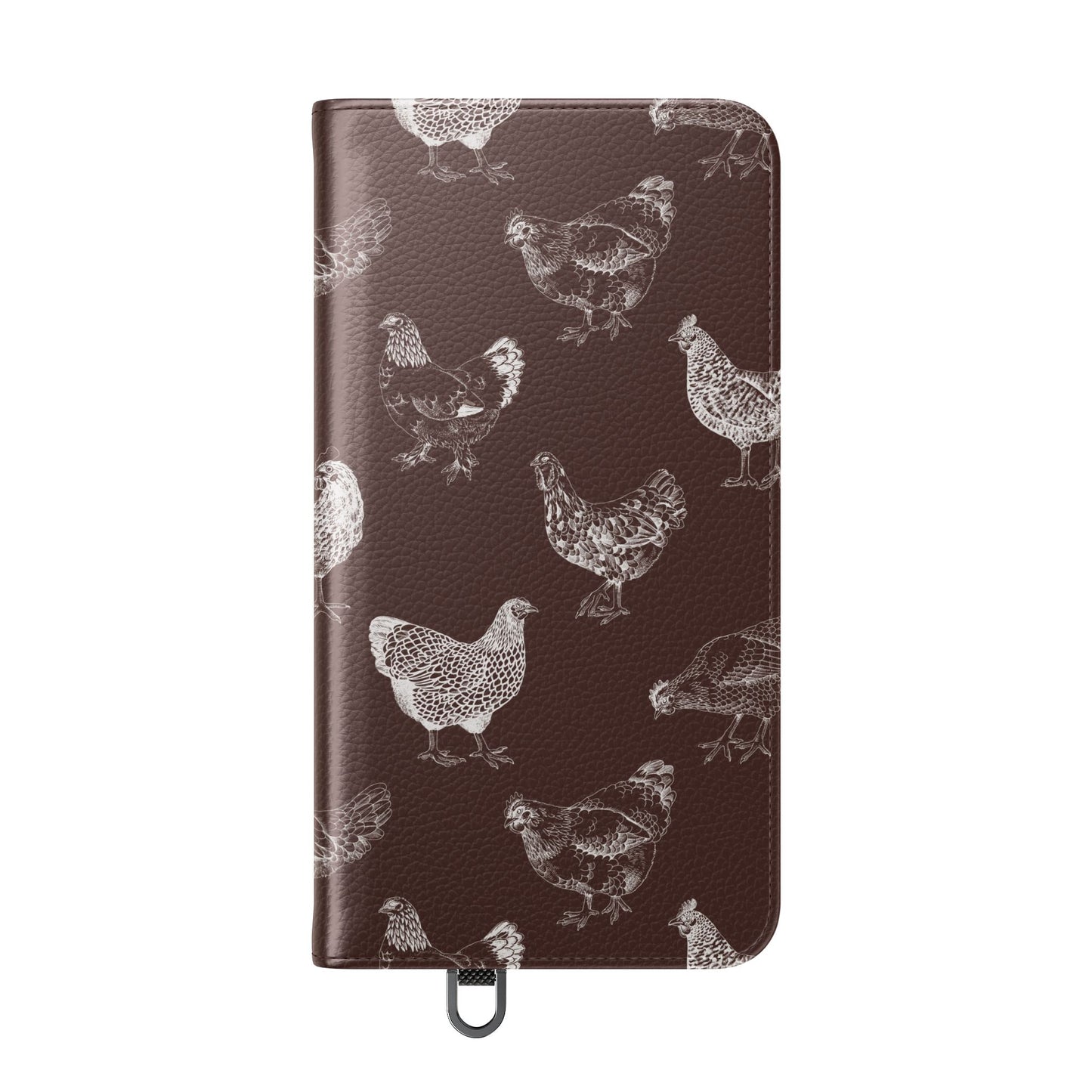 Chicken Pattern Flip Phone Case – Rustic Farmhouse Wallet Cover