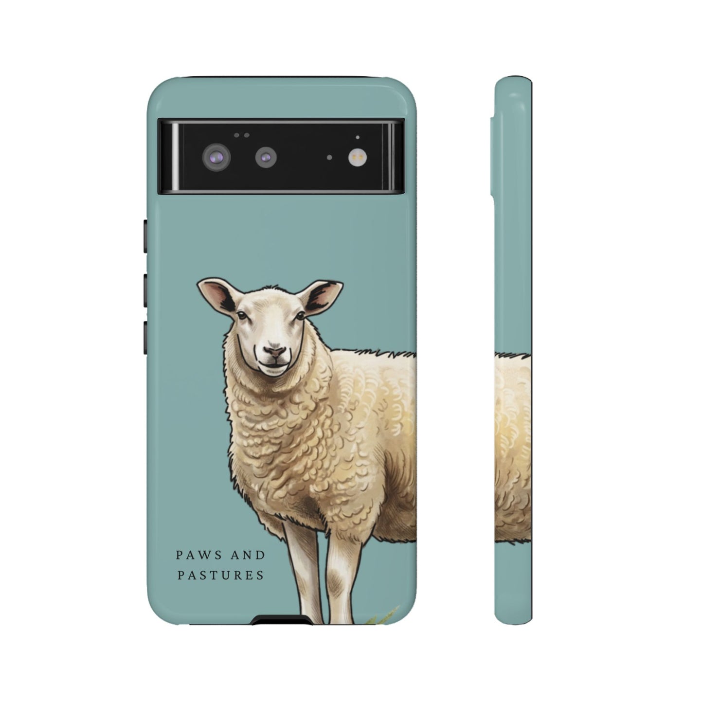 Teal Sheep Illustration Tough Phone Case