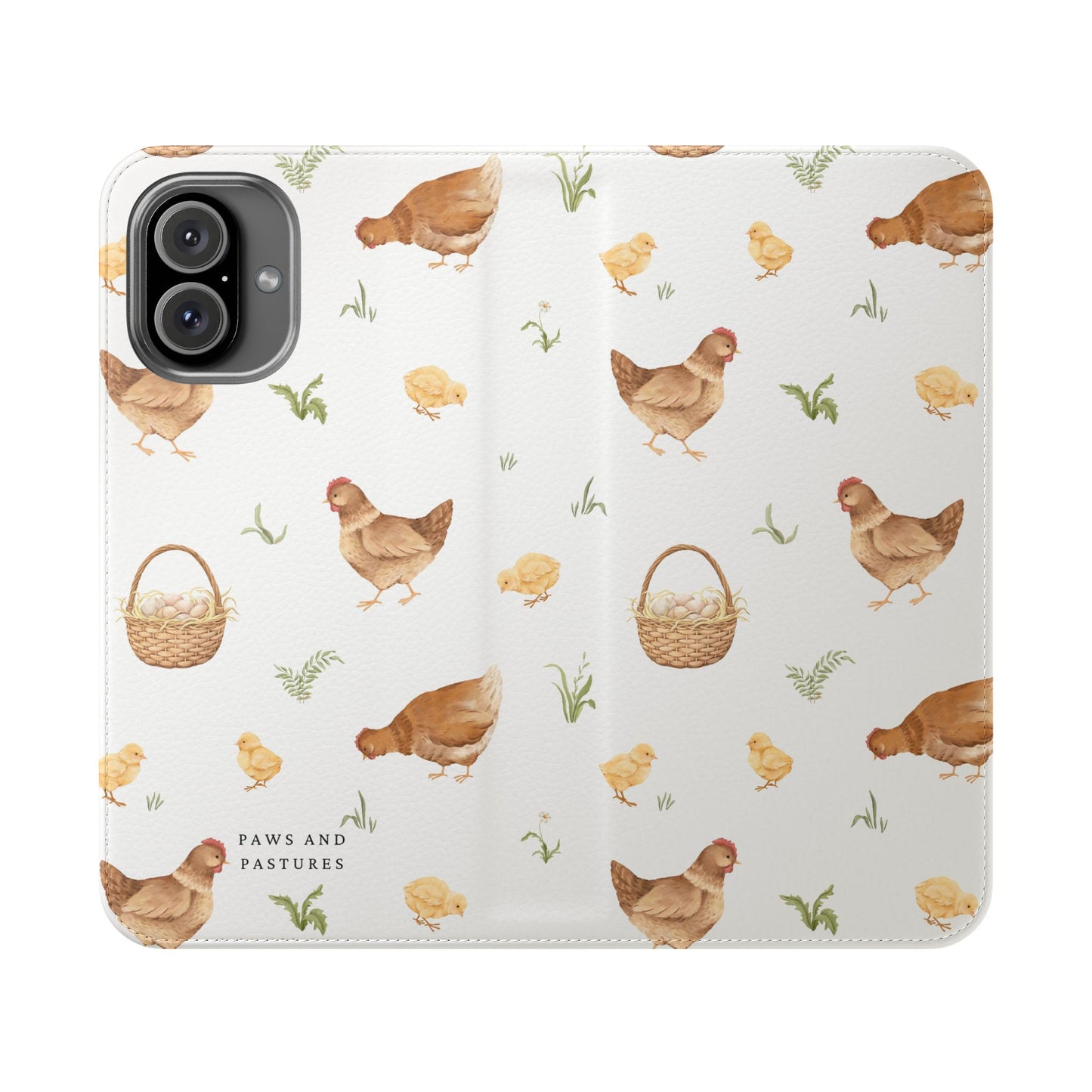 Flip Case – Watercolor Chickens & Baskets Phone Wallet Case