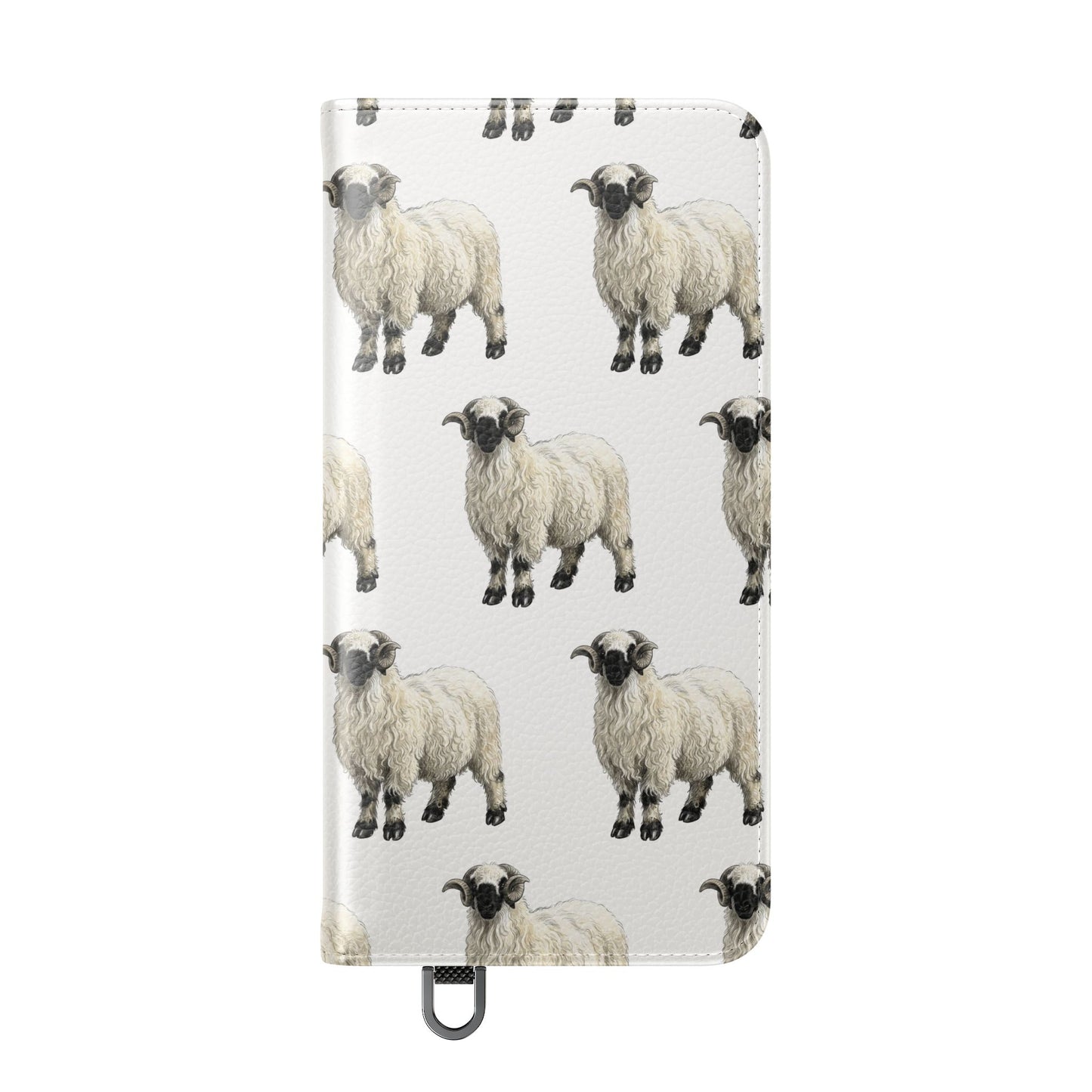 Valais Blacknose Sheep Pattern Flip Phone Case – Cute Farm Animal Wallet Cover