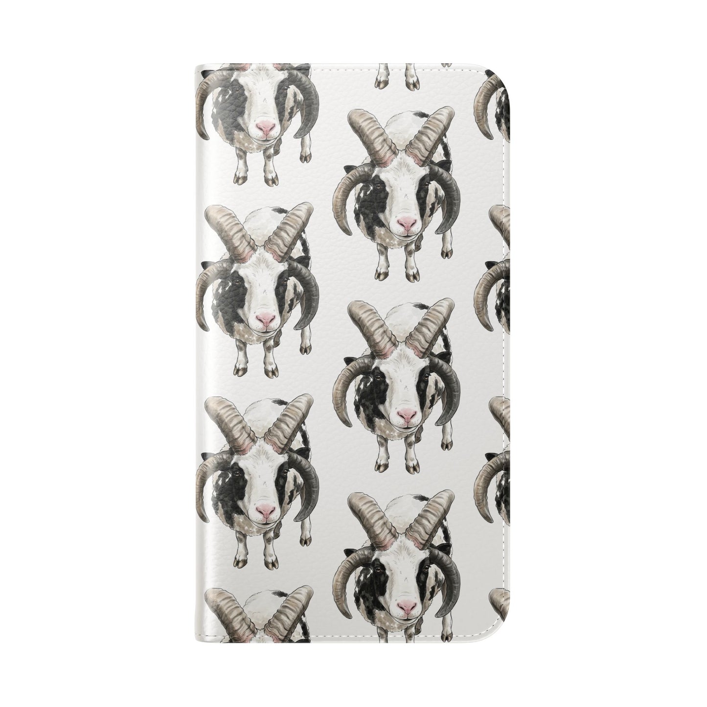 Jacob Sheep Pattern Flip Phone Case — Cute Farm Animal Wallet Cover