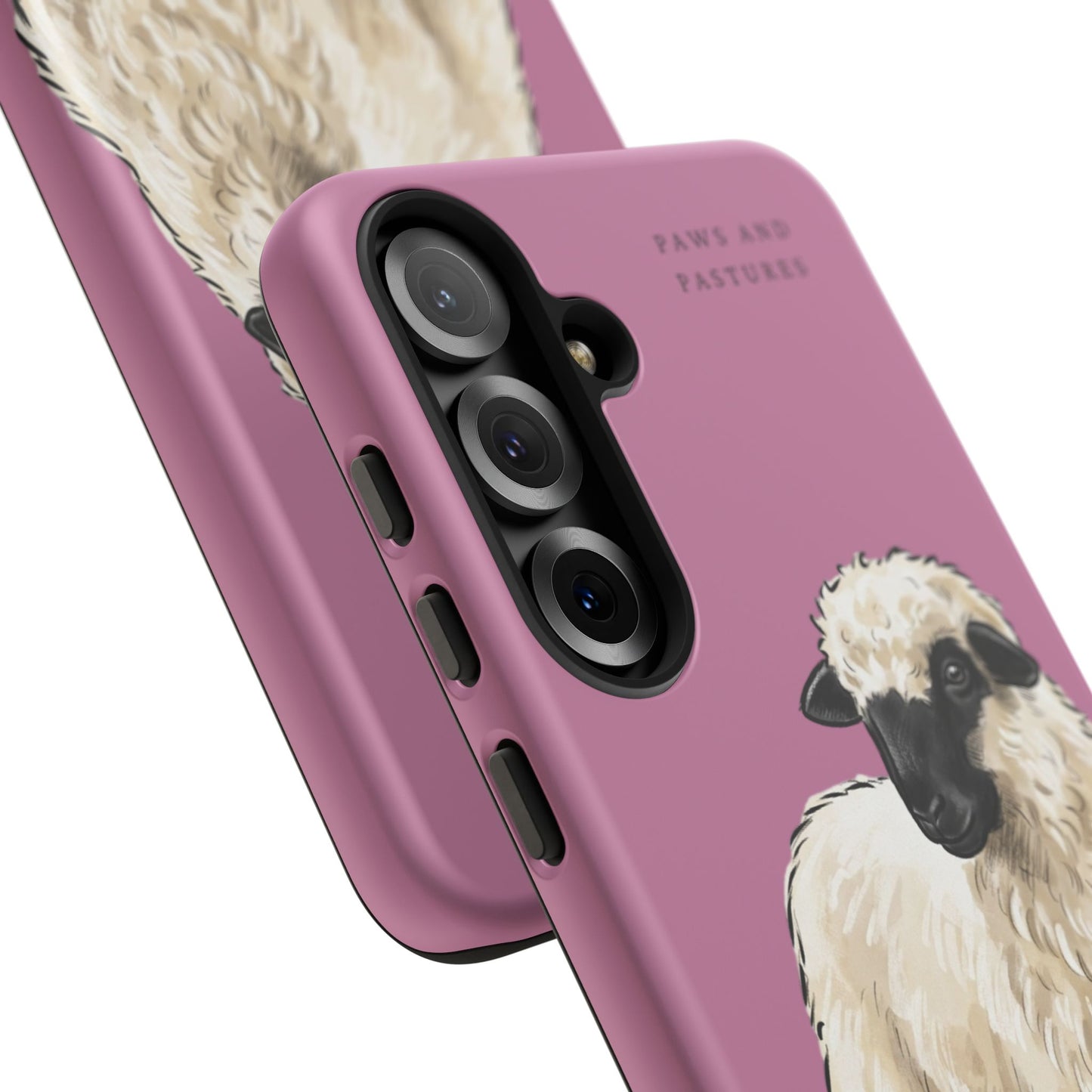 Pink Valais Blacknose Sheep Phone Case – 'Paws and Pastures' Cute Lamb Protective iPhone Cover