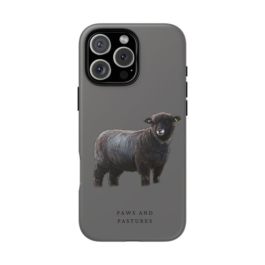 Coloured Ryeland Sheep Phone Case - 'Paws and Pastures' Protective Tough Phone Cover