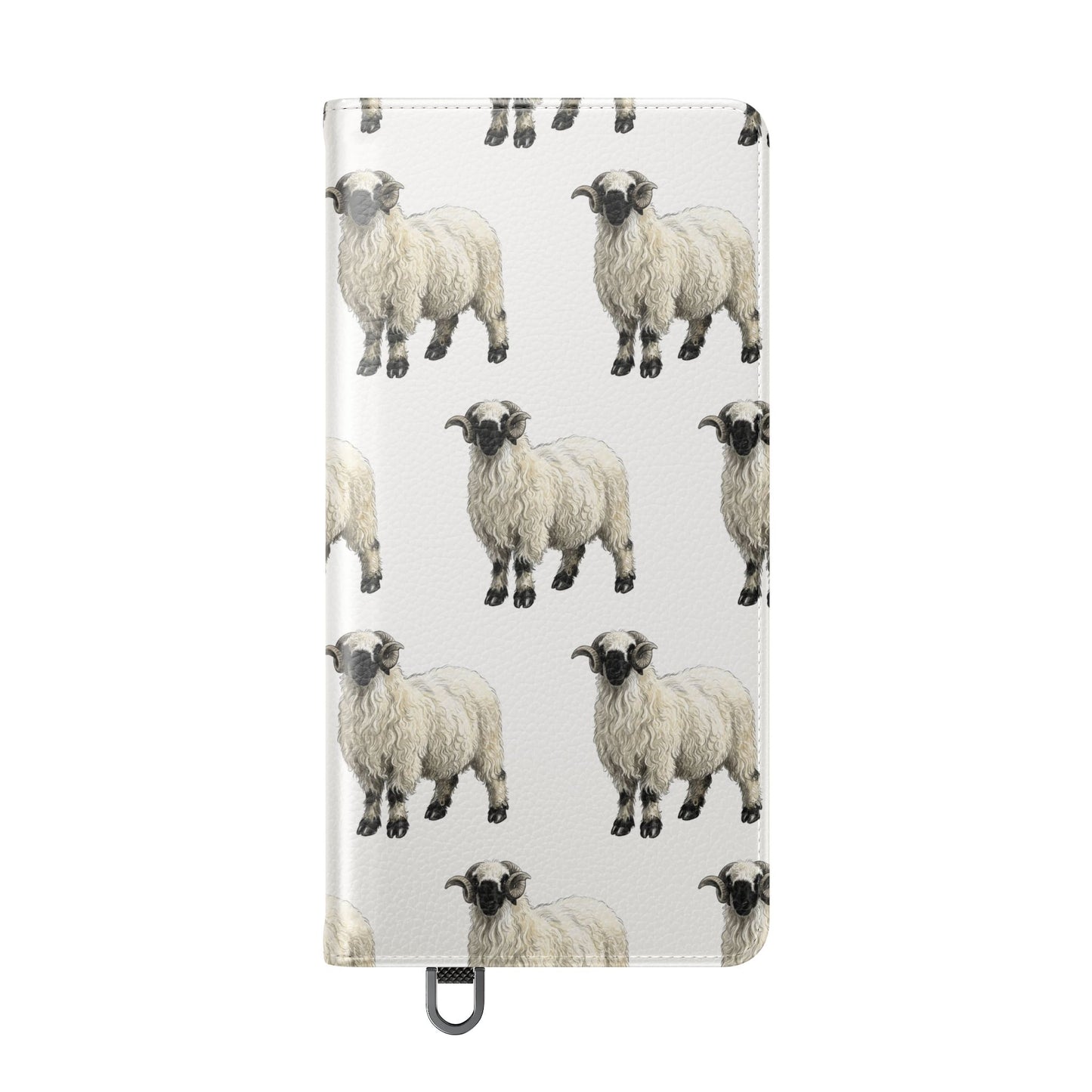 Valais Blacknose Sheep Pattern Flip Phone Case – Cute Farm Animal Wallet Cover