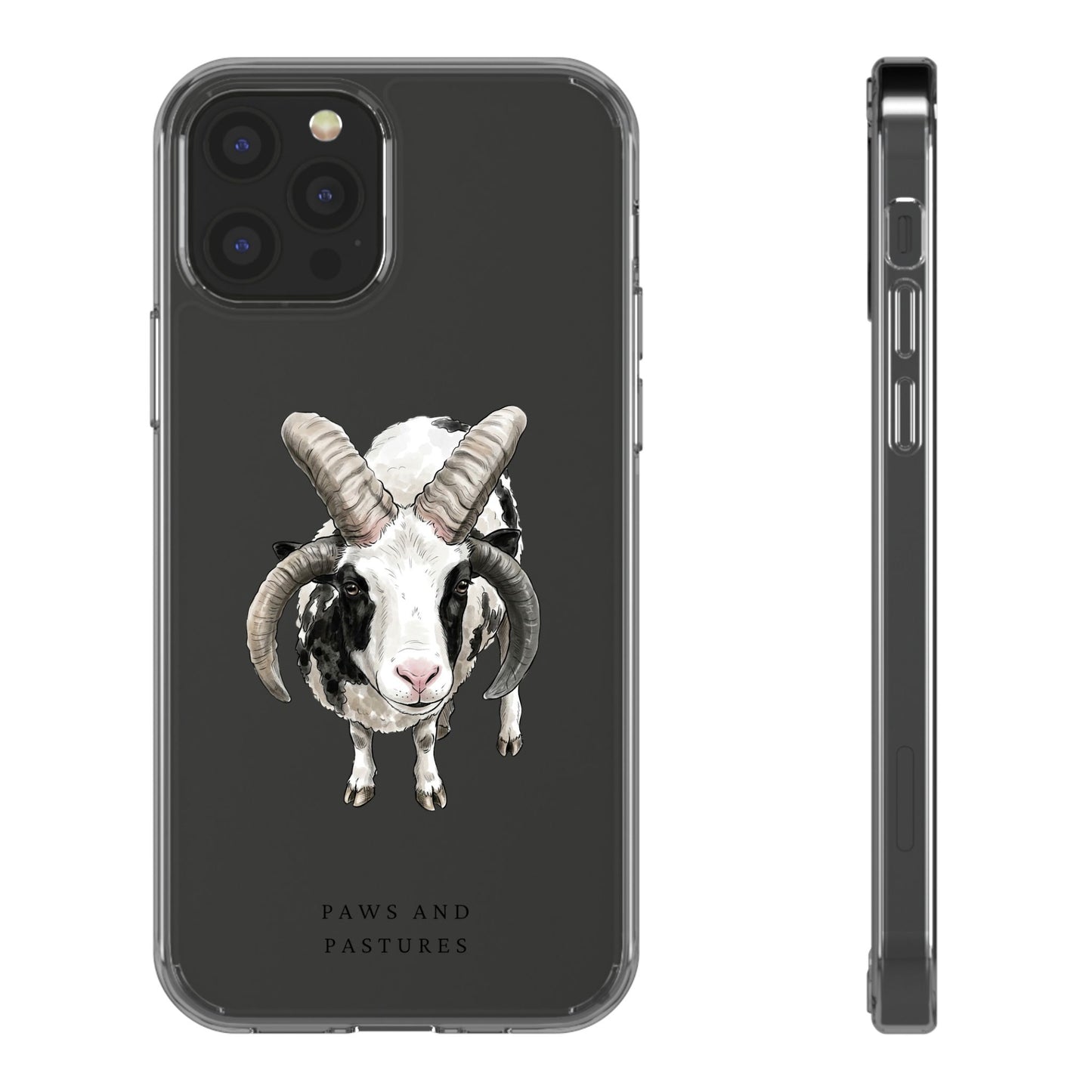 Jacob Sheep Clear Phone Case — Cute Goat Illustration Clear Case for Sheep Lovers