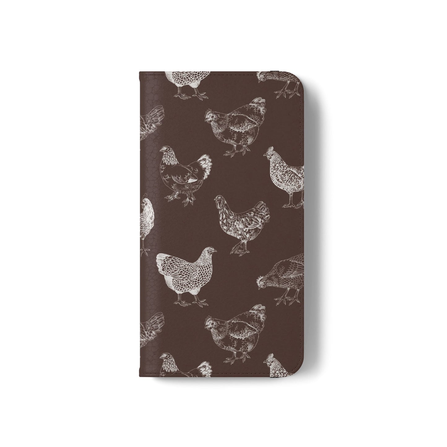 Chicken Pattern Flip Phone Case – Rustic Farmhouse Wallet Cover