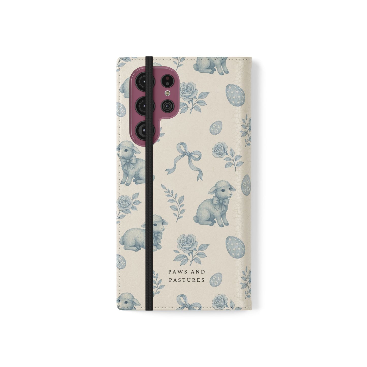 Flip Case — Pastel Blue Easter Lamb Pattern Phone Wallet