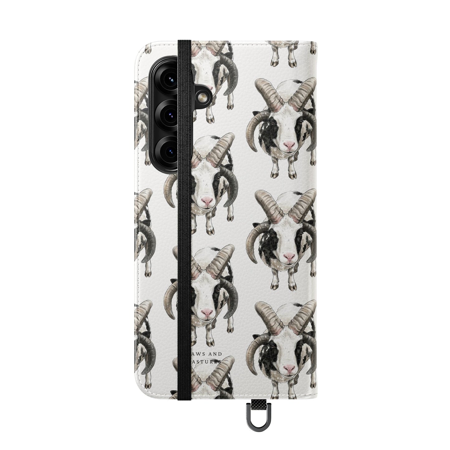 Jacob Sheep Pattern Flip Phone Case — Cute Farm Animal Wallet Cover