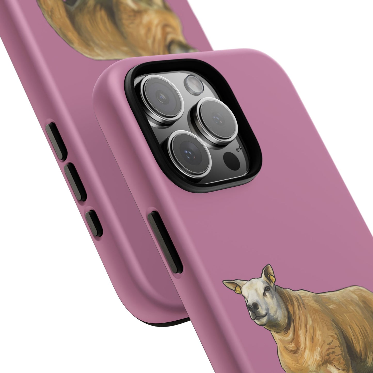 Pink Texel Sheep Illustration Phone Case — "Paws and Pastures" Protective iPhone Cover