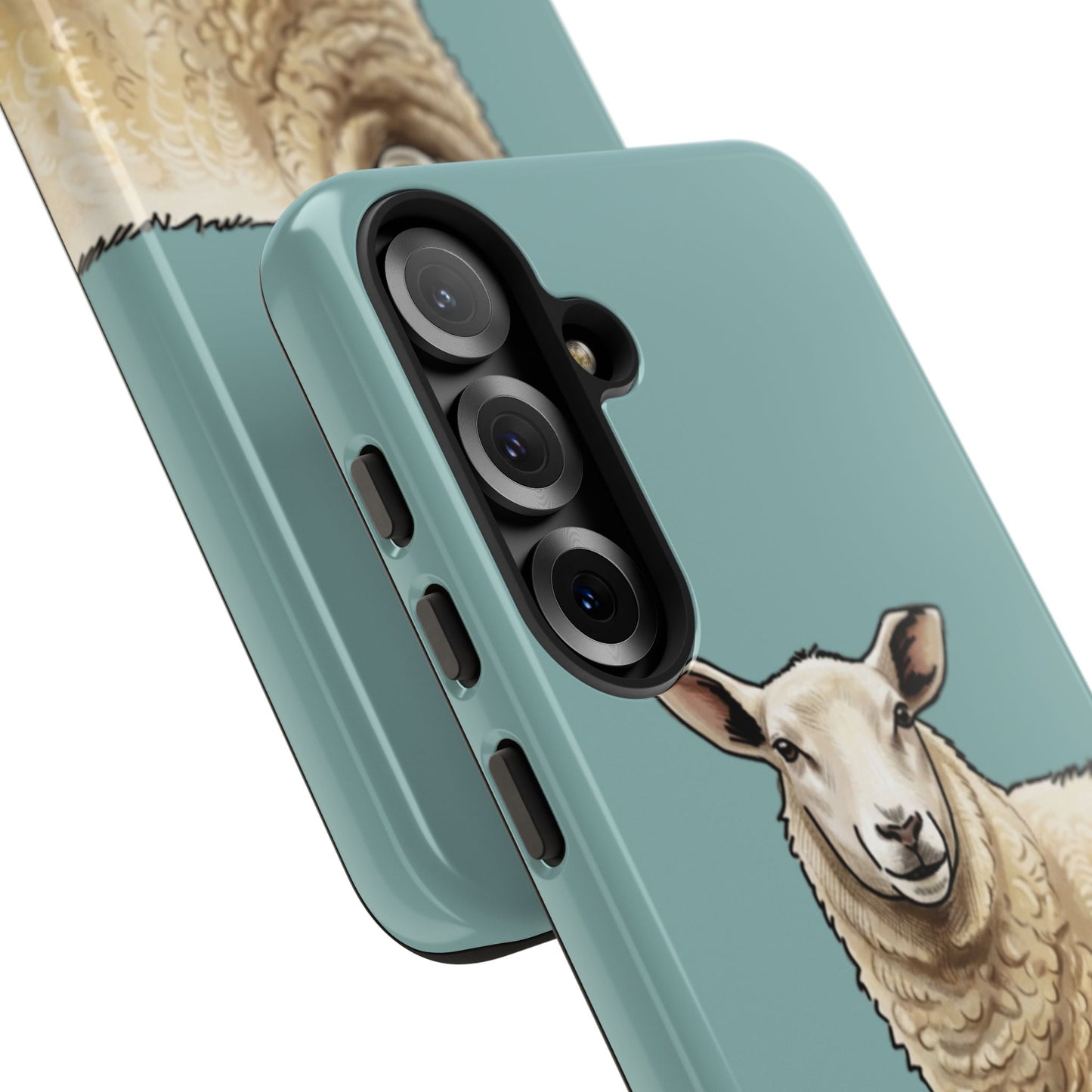 Teal Sheep Illustration Tough Phone Case