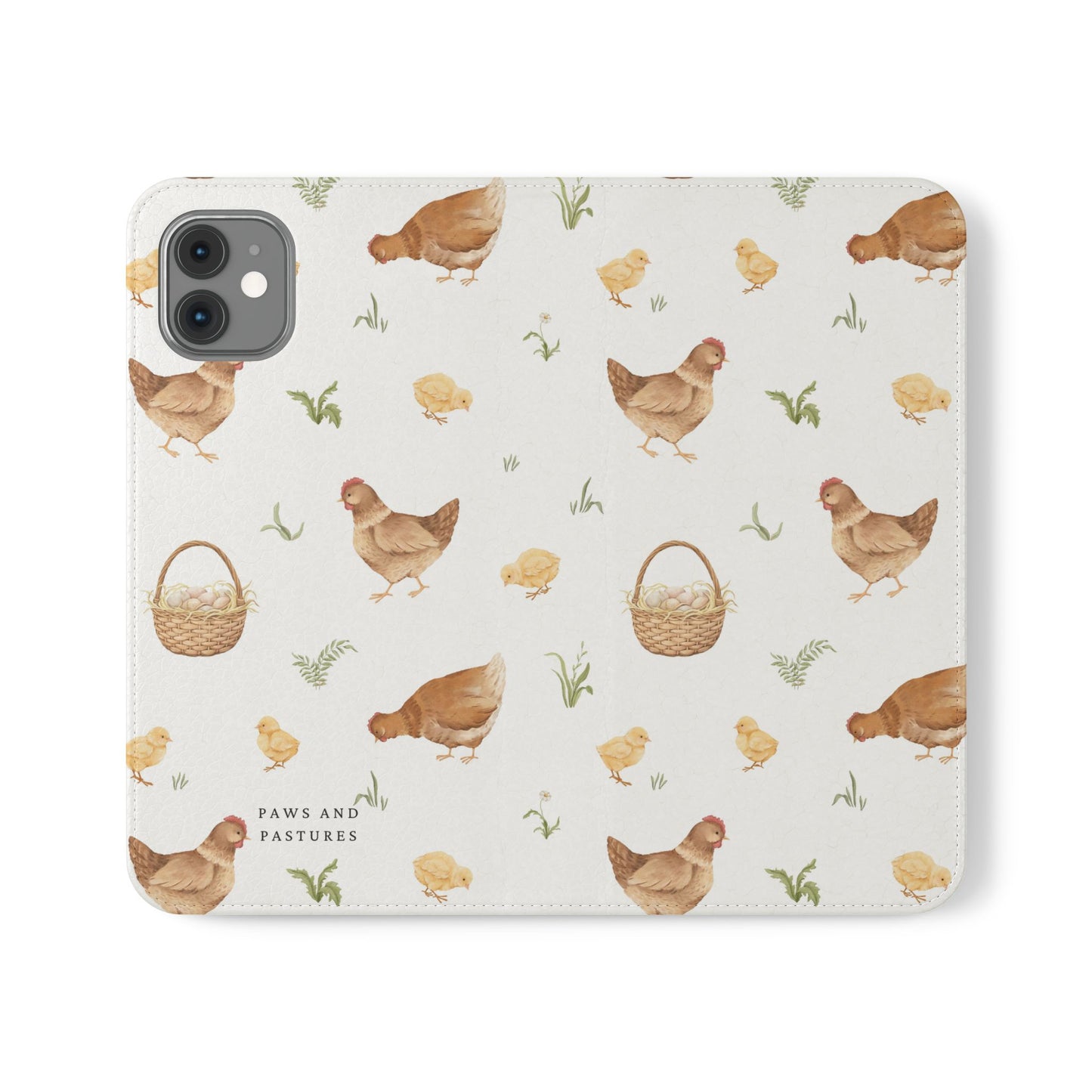 Flip Case – Watercolor Chickens & Baskets Phone Wallet Case