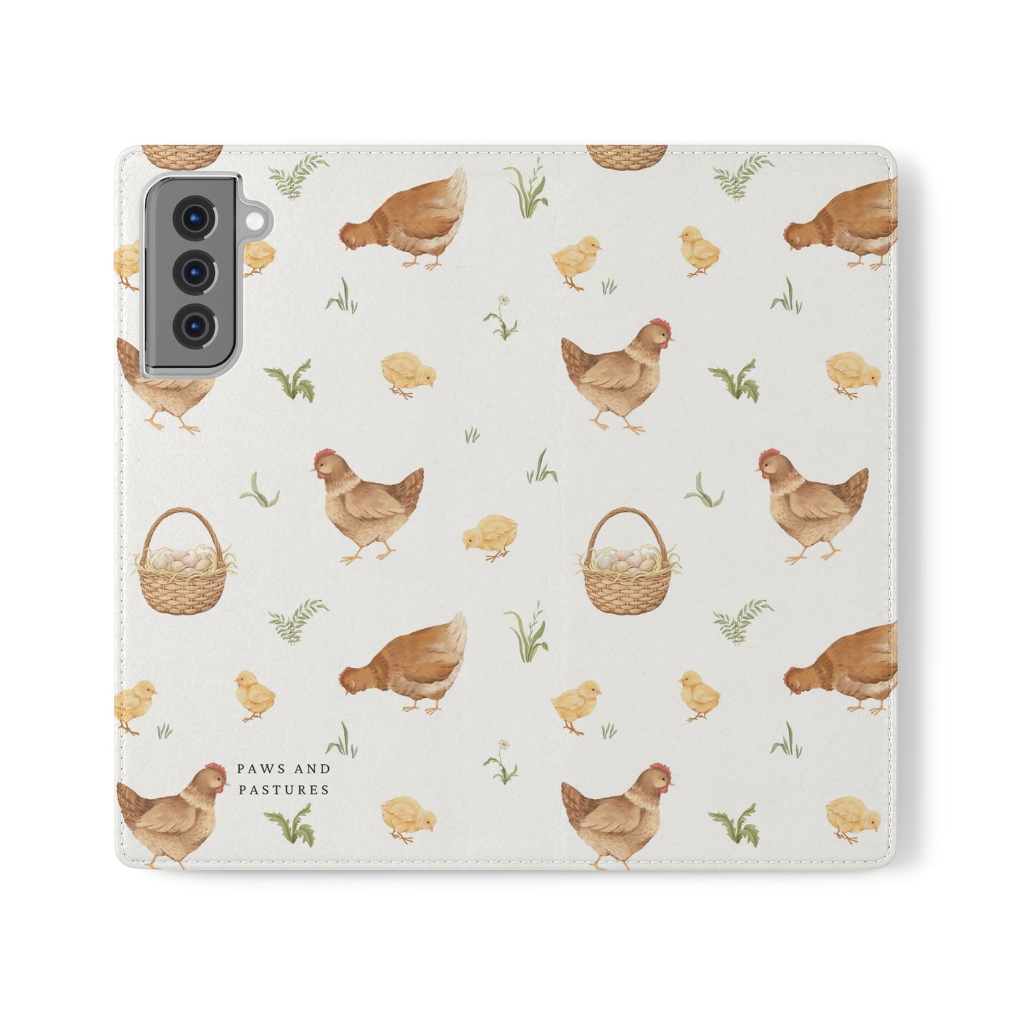 Flip Case – Watercolor Chickens & Baskets Phone Wallet Case