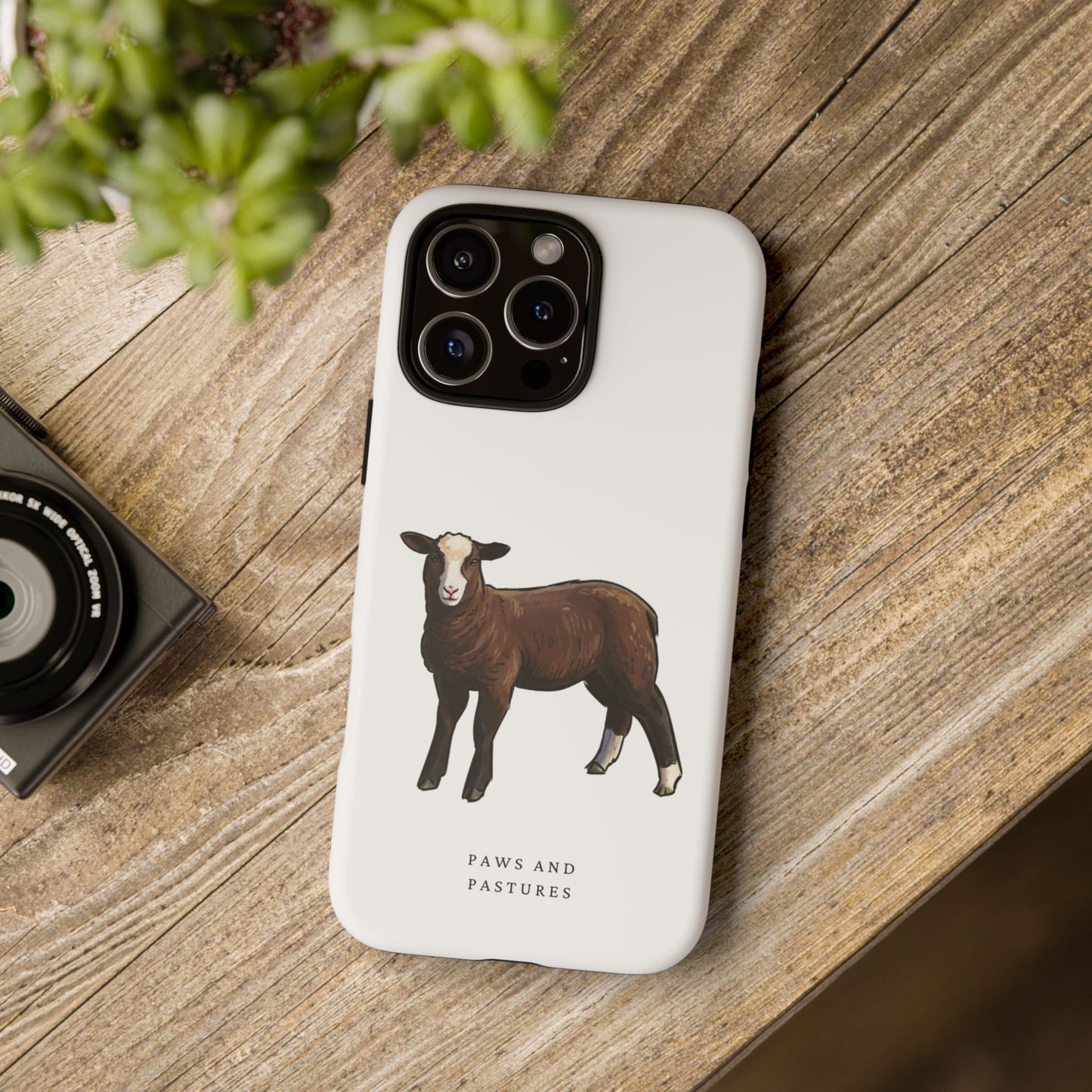 Zwartble Phone Case — Brown Sheep Illustration "Paws and Pastures"