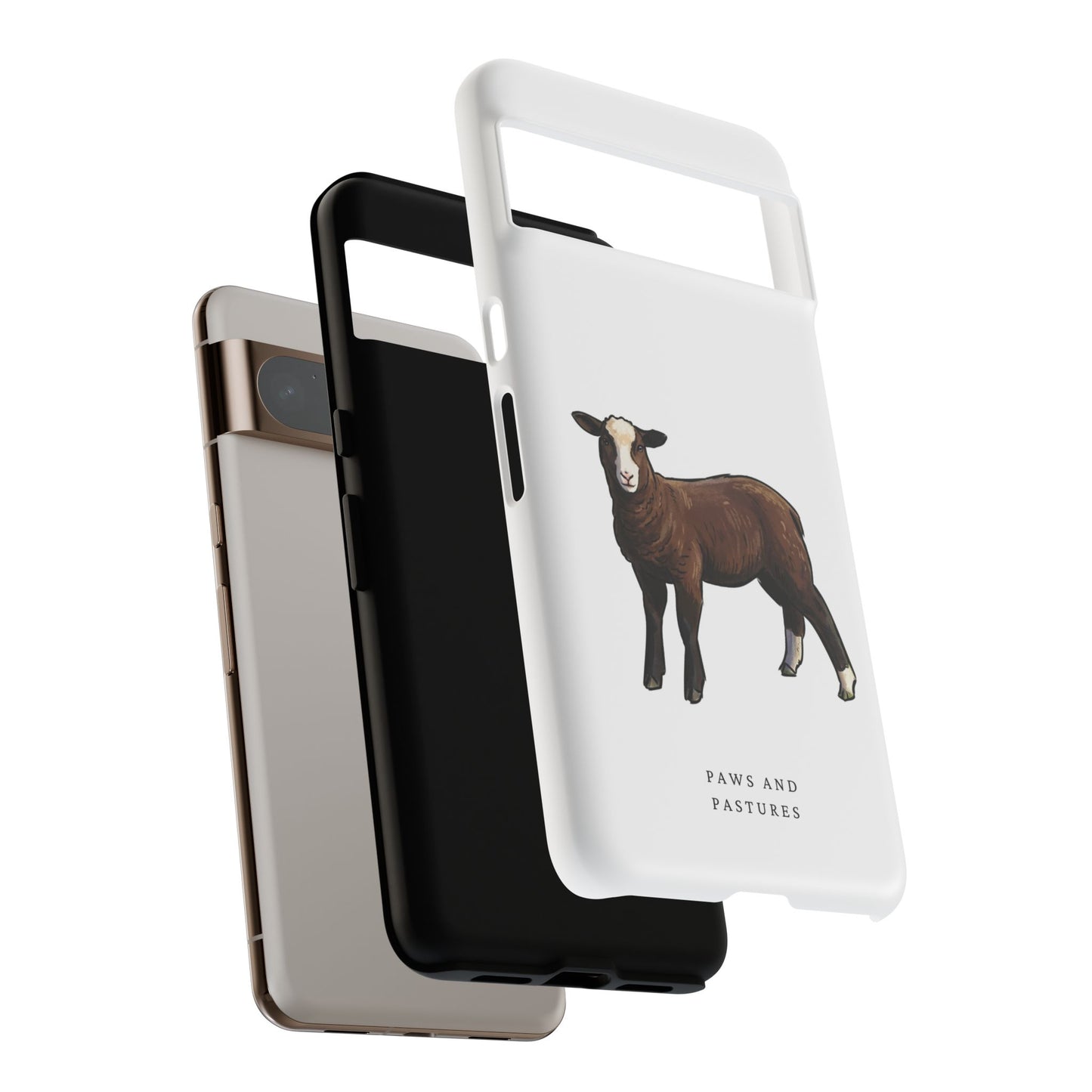 Zwartble Phone Case — Brown Sheep Illustration "Paws and Pastures"